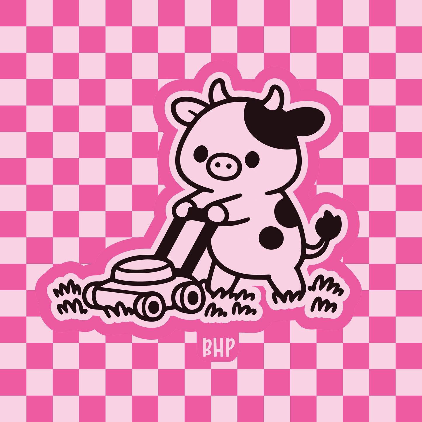Cow mowing lawn silicone freshie mold