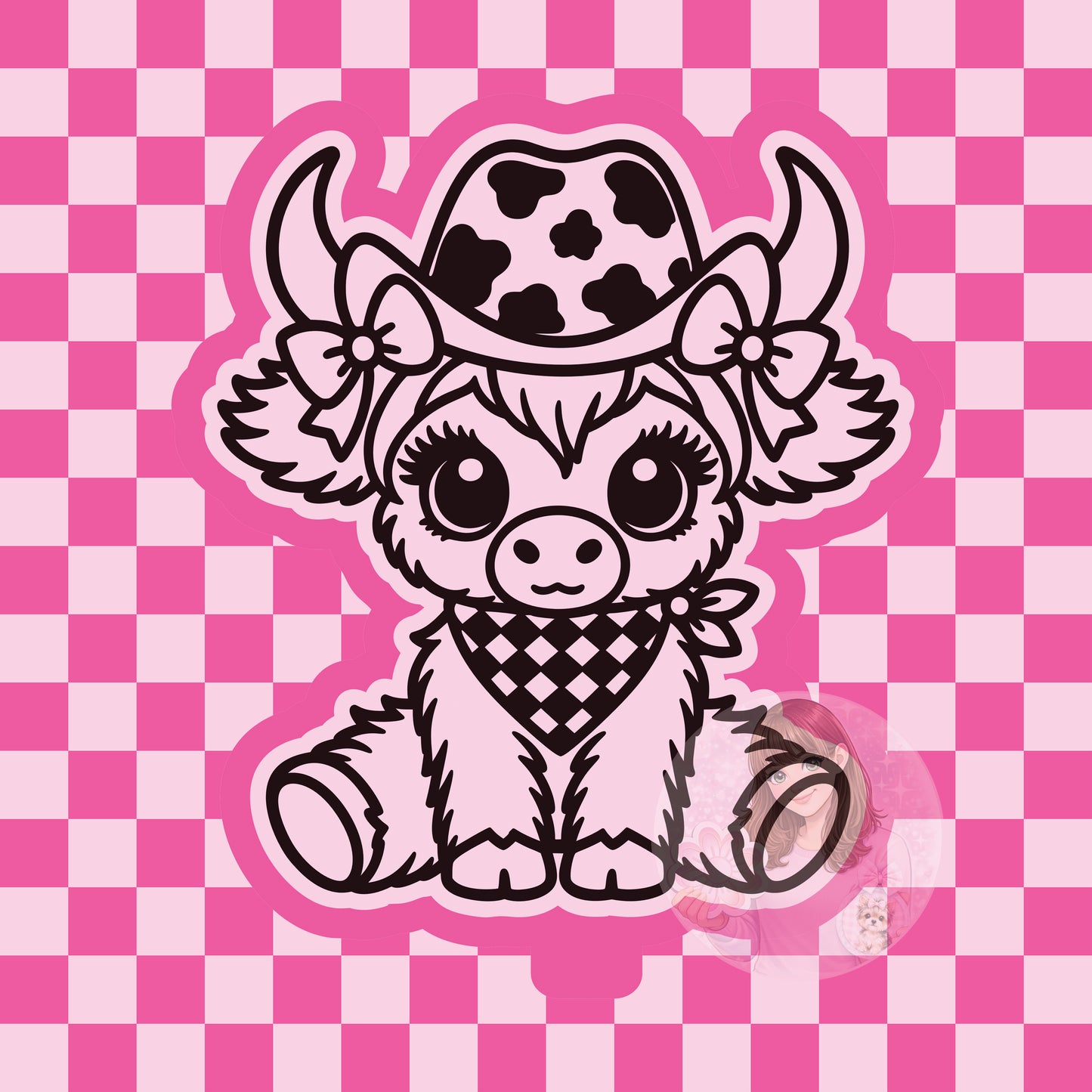 Cowboy cow with bandana silicone freshie mold