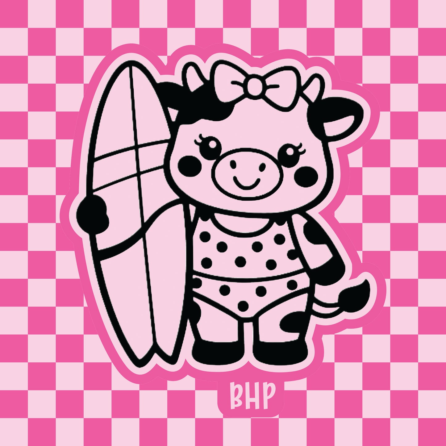 Cow with surfboard silicone freshie mold