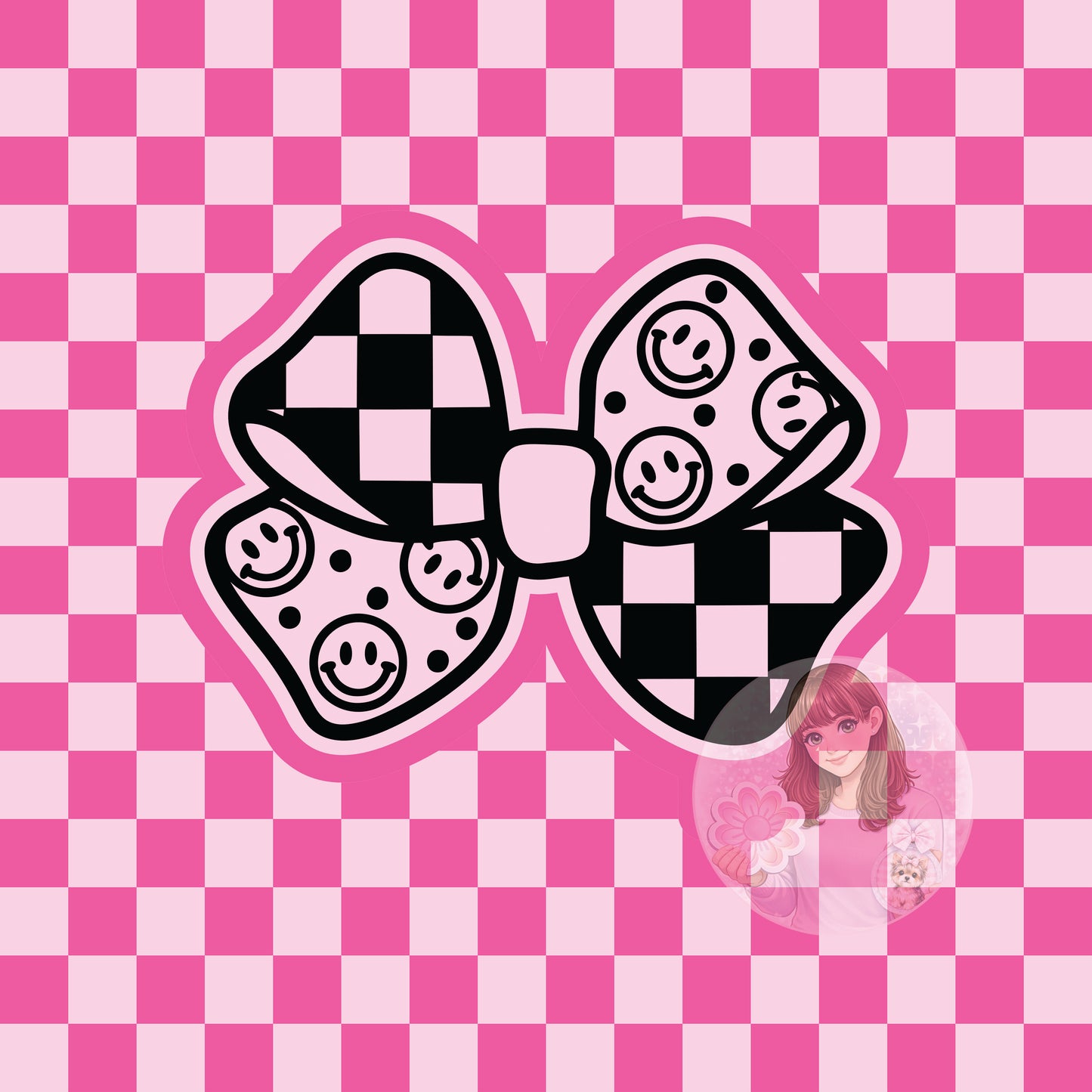 Smiley bow silicone freshie mold