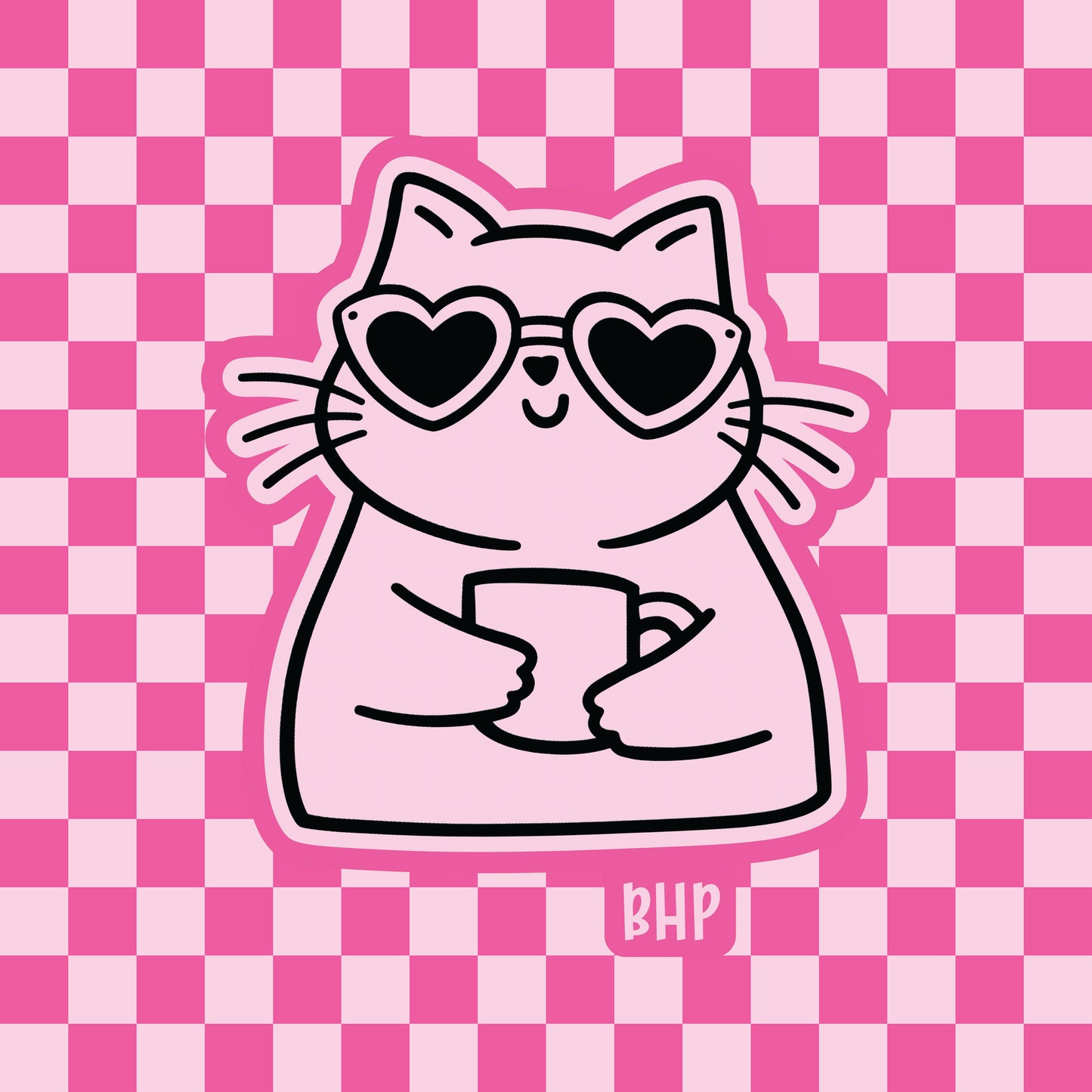 Coffee and sunglasses cat silicone freshie mold