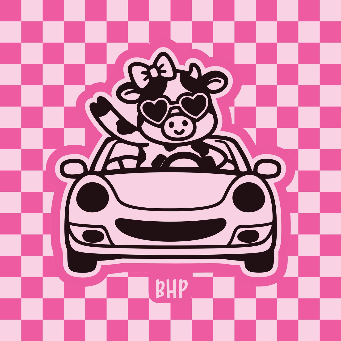 Cow driving car silicone freshie mold