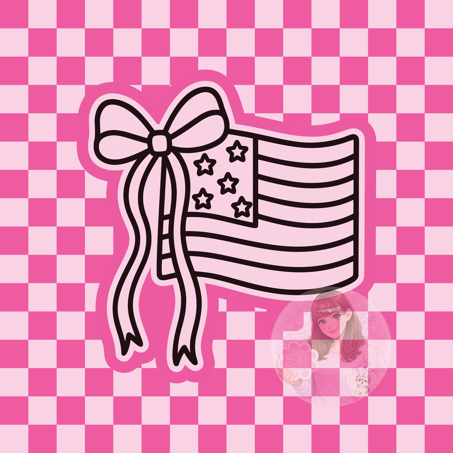 Flag with bow silicone freshie mold