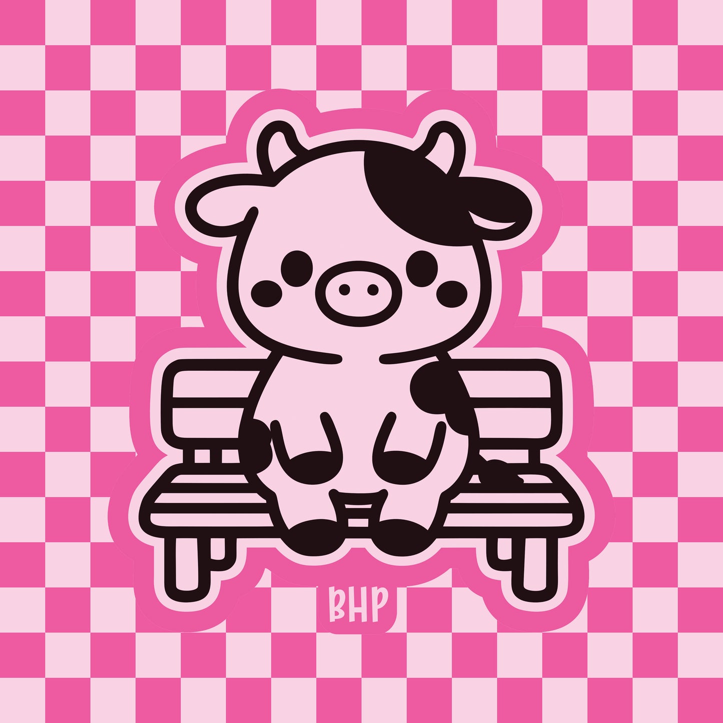Cow sitting on a bench silicone freshie mold