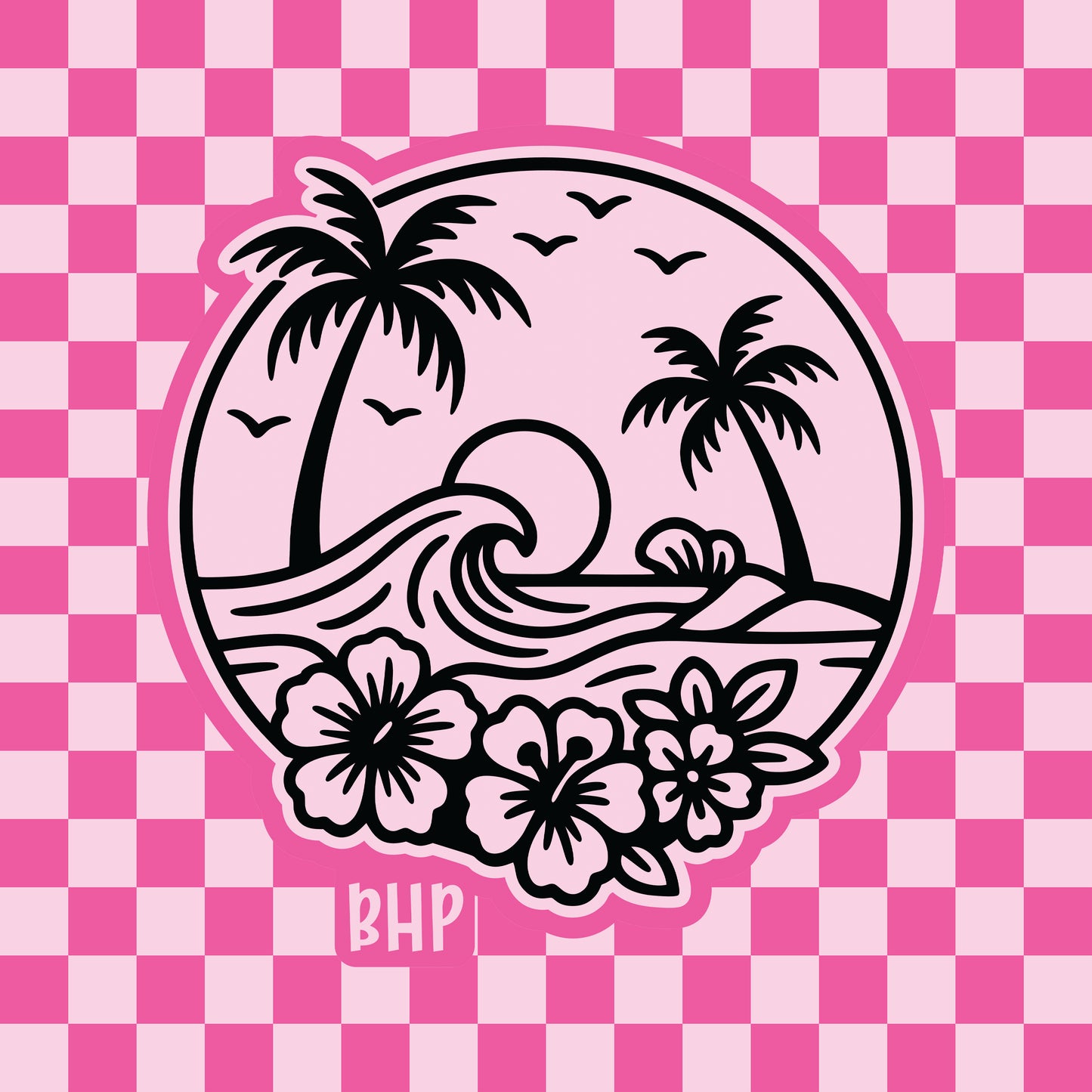 Tropical beach scene silicone freshie mold