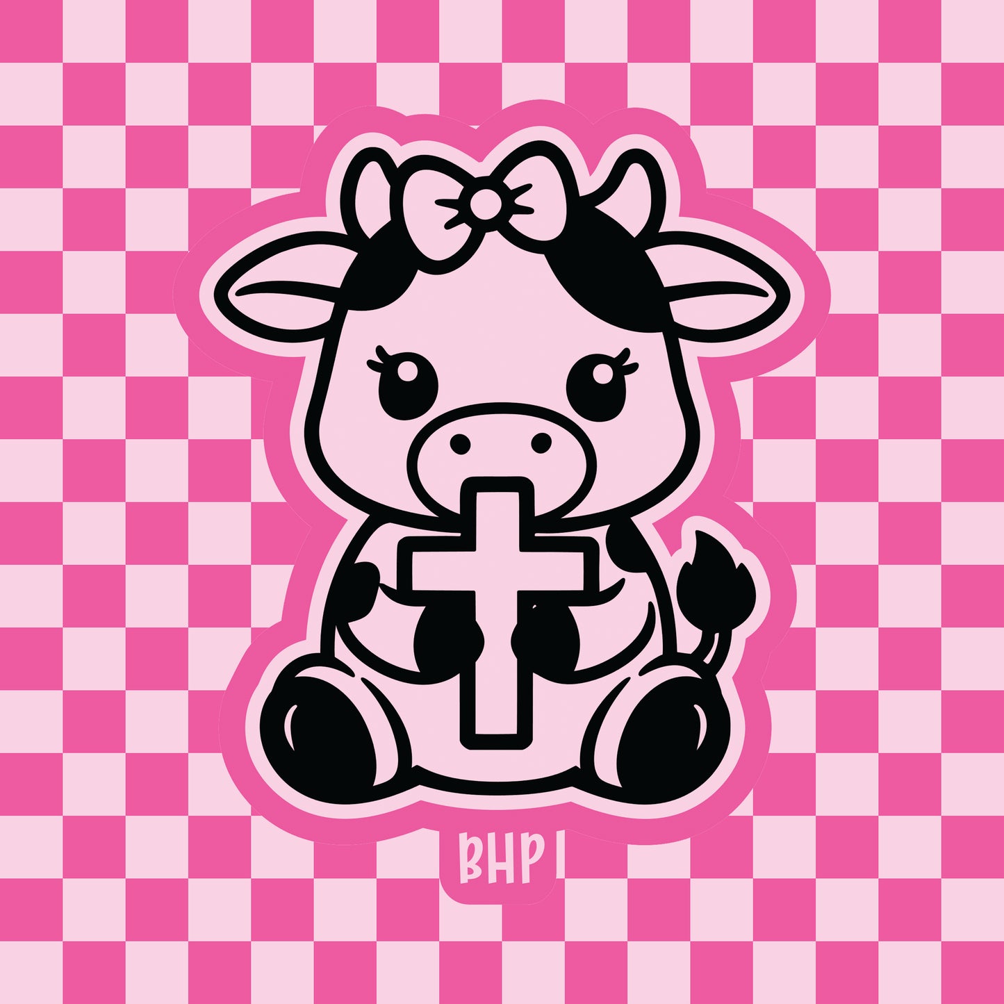 Cow holding cross silicone freshie mold