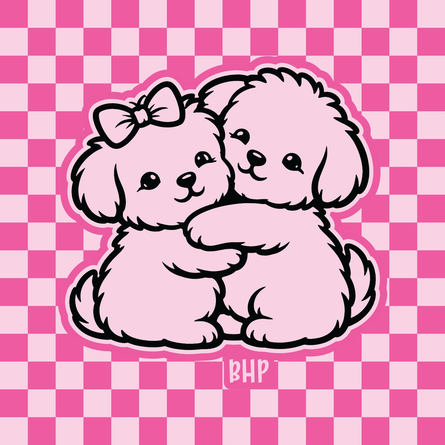 Hugging puppies silicone freshie mold