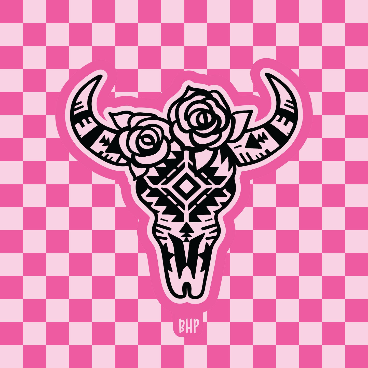Western bull skull with roses silicone freshie mold