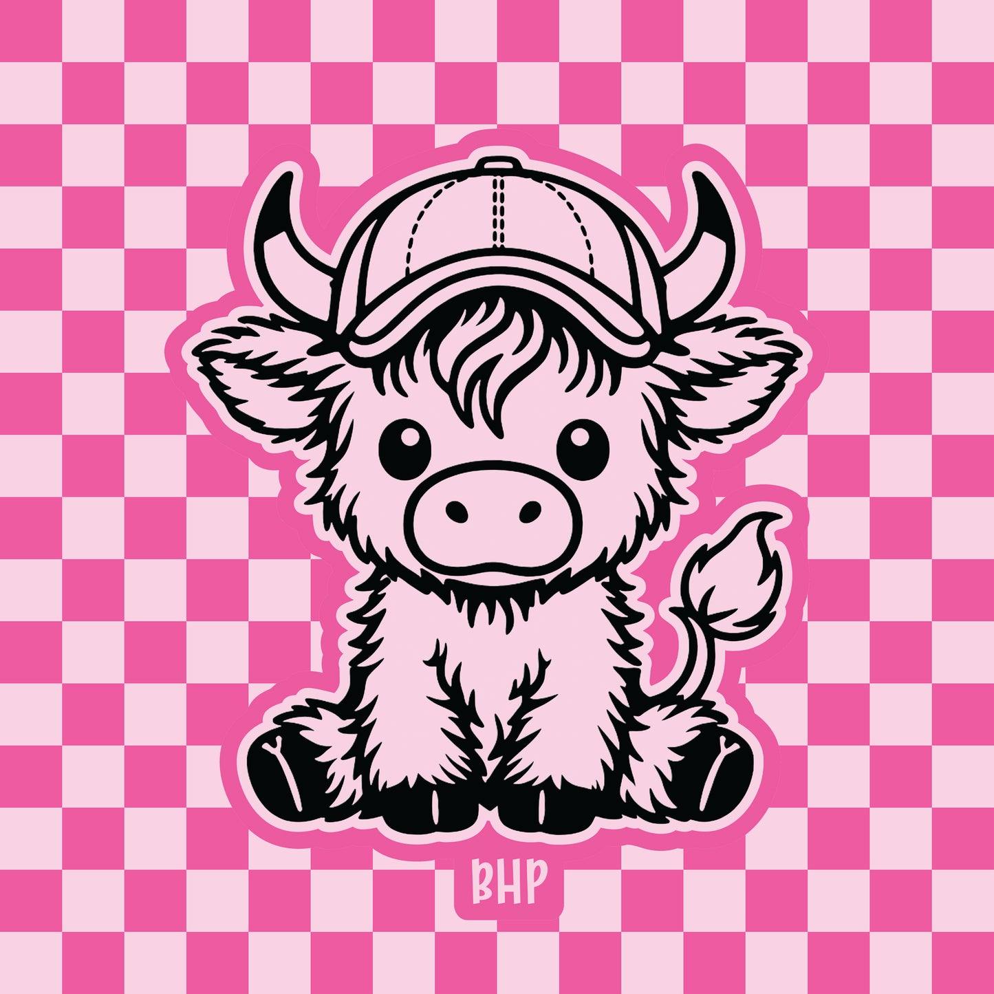 Highland cow in baseball hat silicone freshie mold