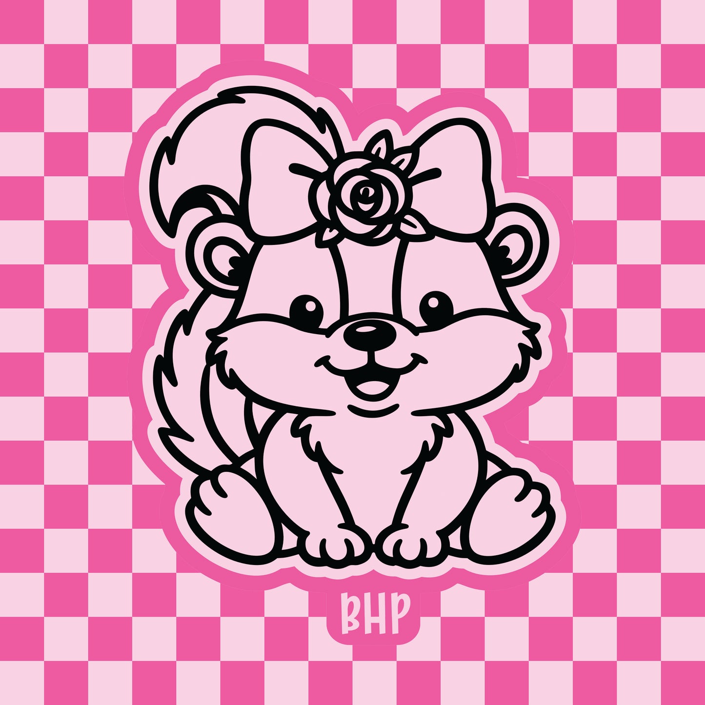 Skunk with rose bow silicone freshie mold