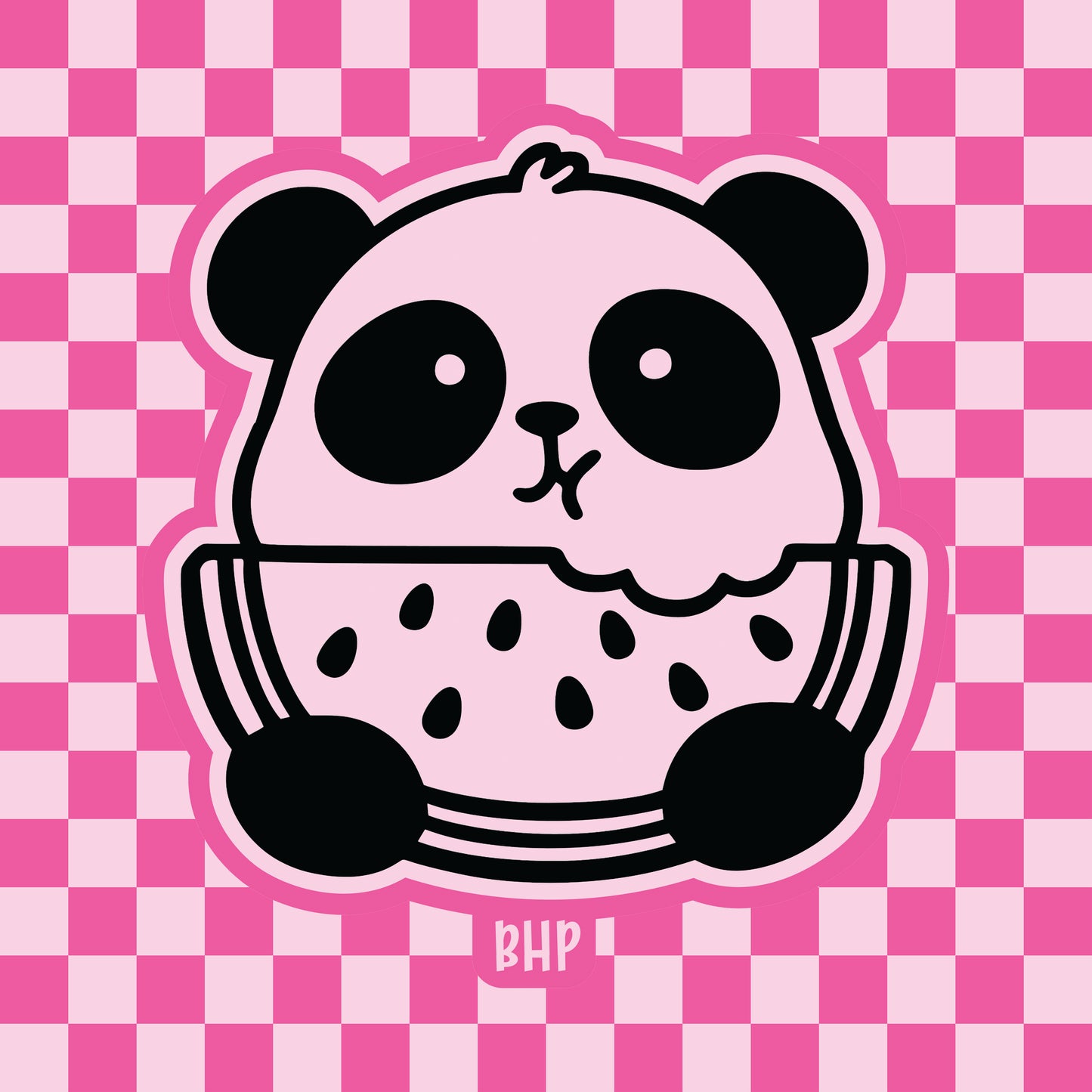Chubby panda with watermelon silicone freshie mold