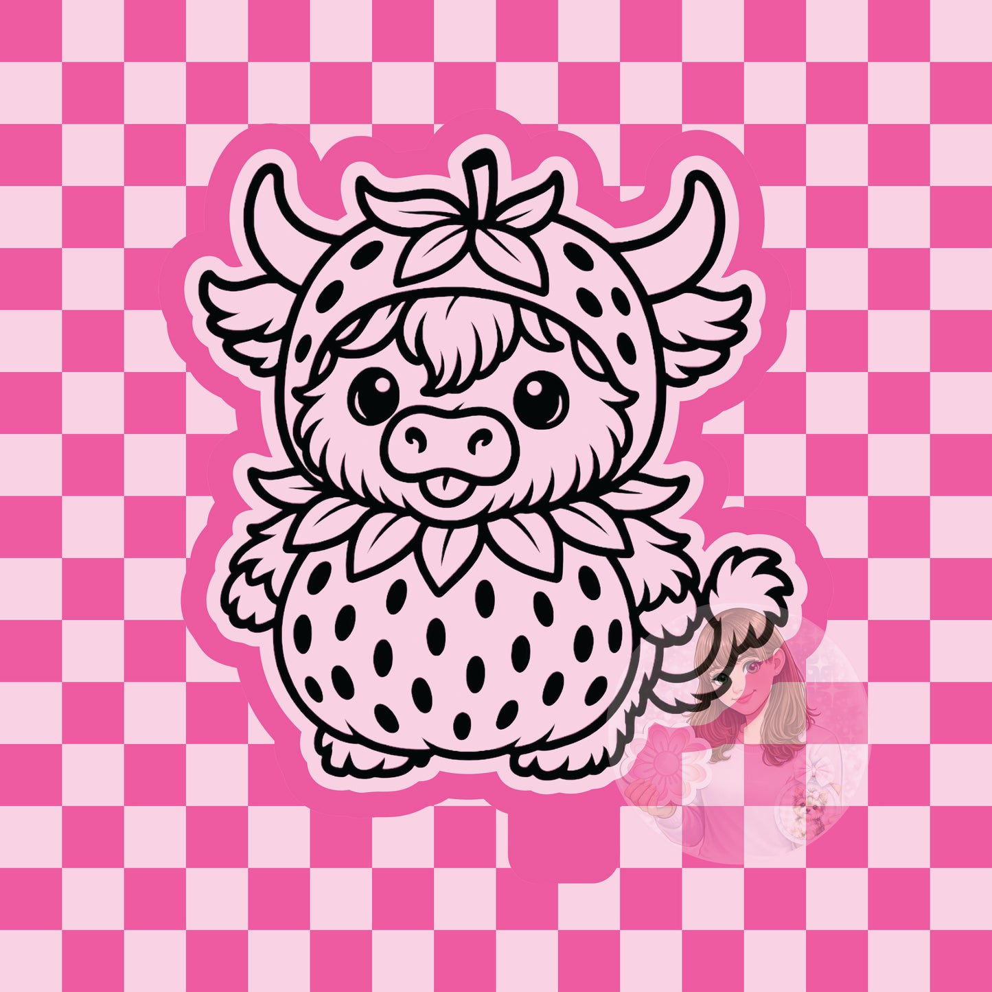 Highland cow strawberry silicone freshie mold