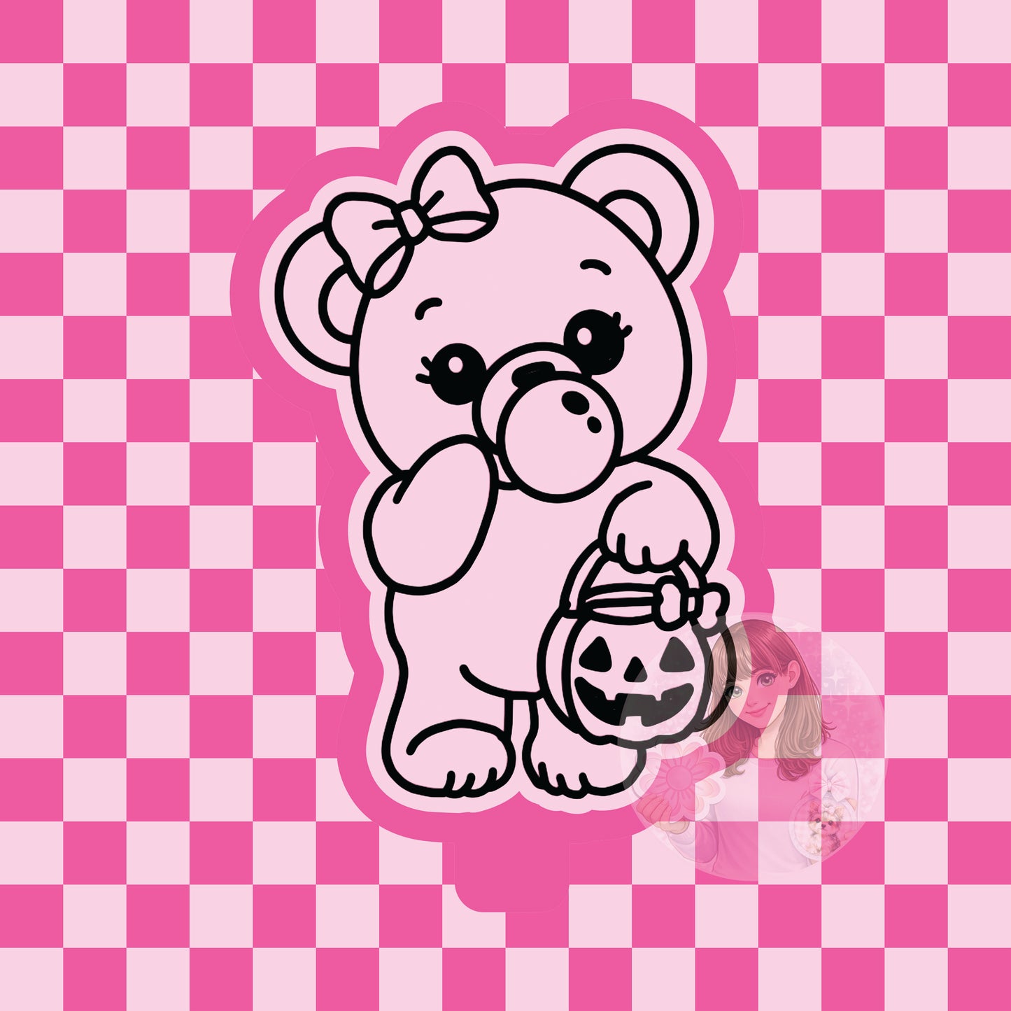 Bubble blowing Halloween bear silicone freshie mold