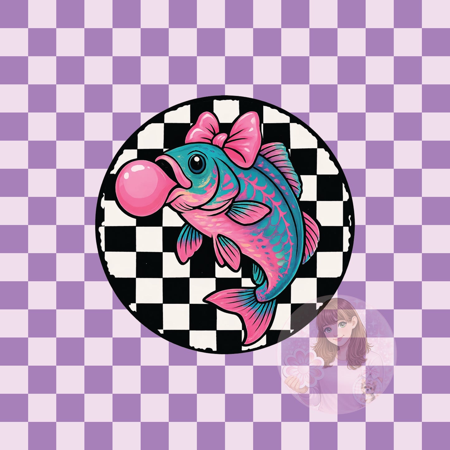 Checkerboard fish - round
