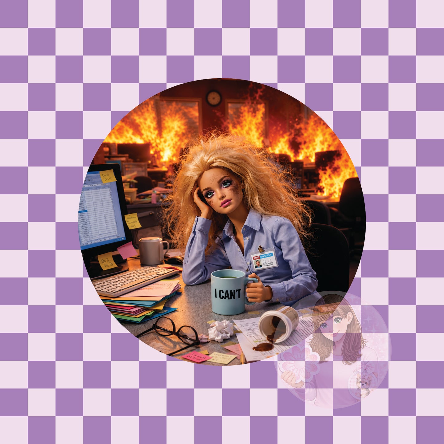 Crash out doll - I can't - round