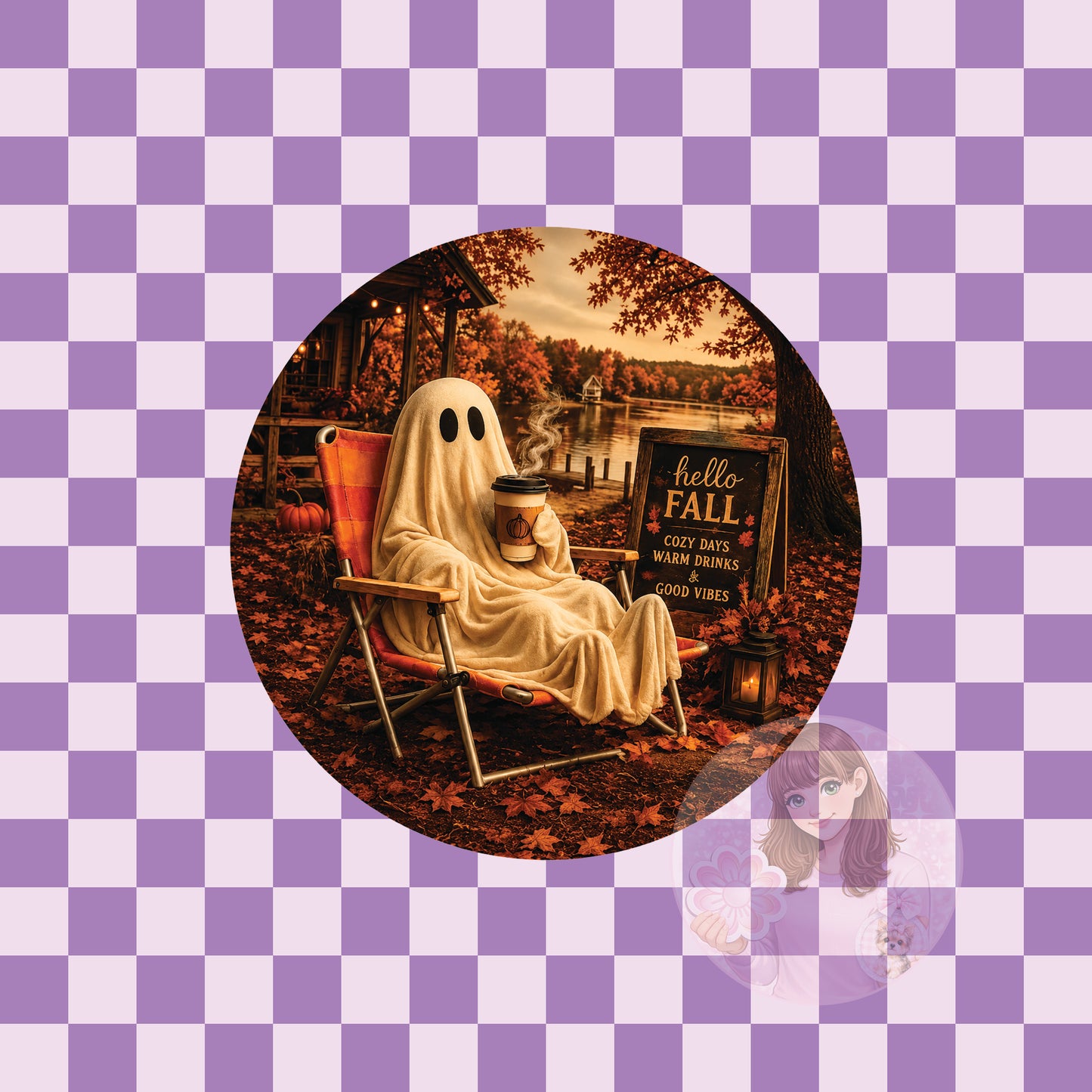 Fall ghost relaxing - round