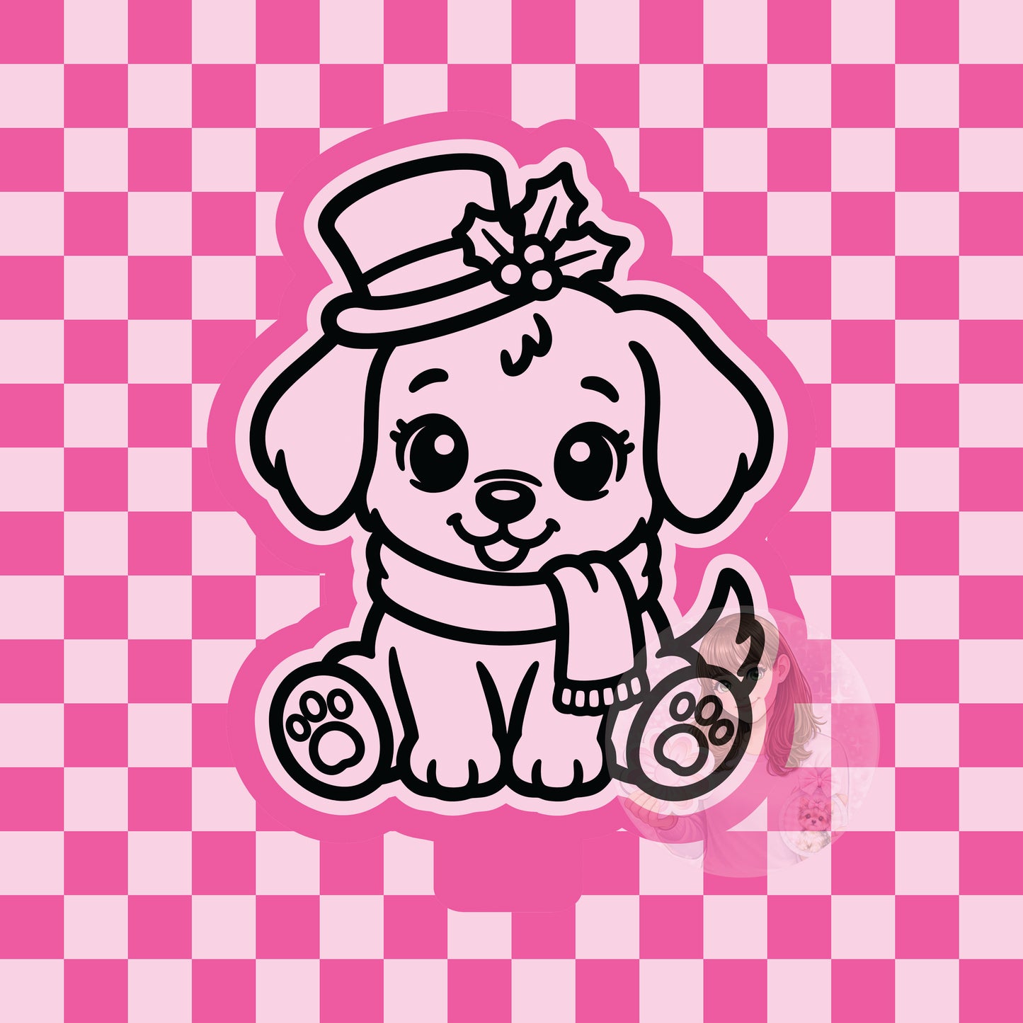 Puppy with snowman hat silicone freshie mold