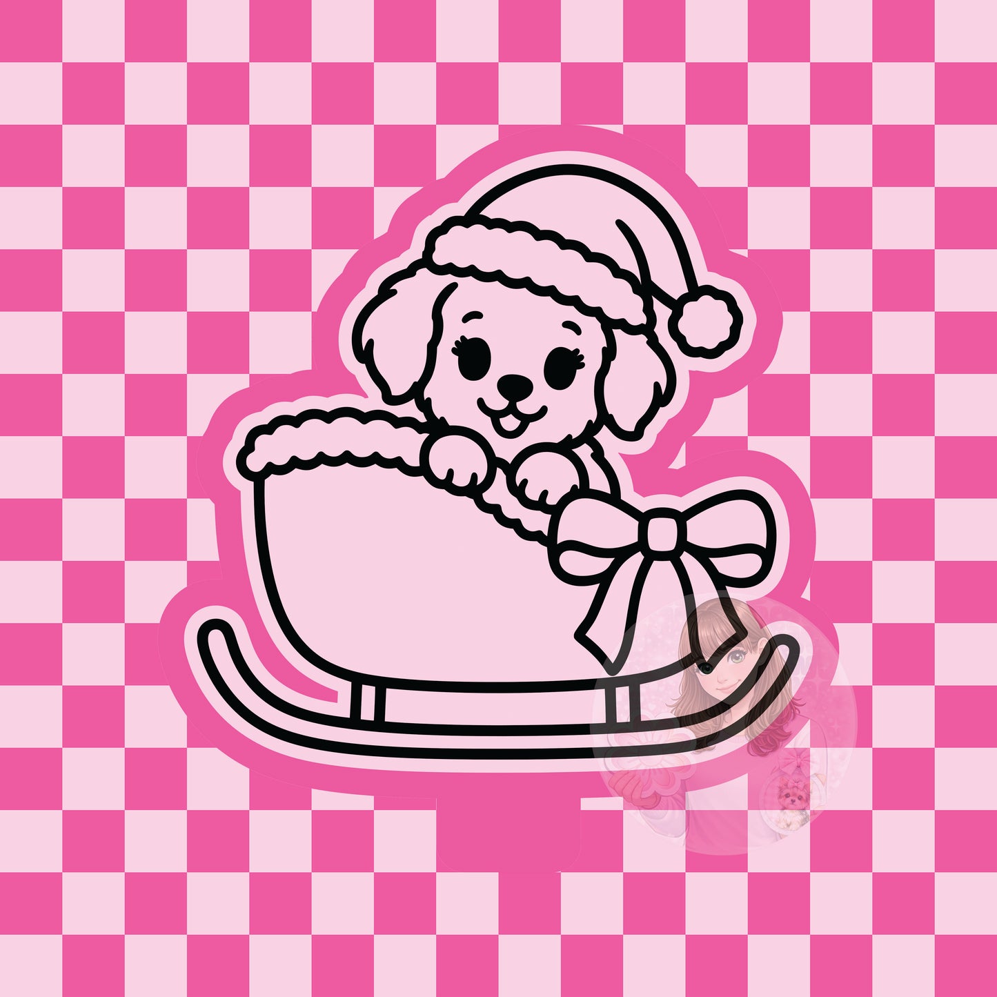 Sleigh puppy silicone freshie mold