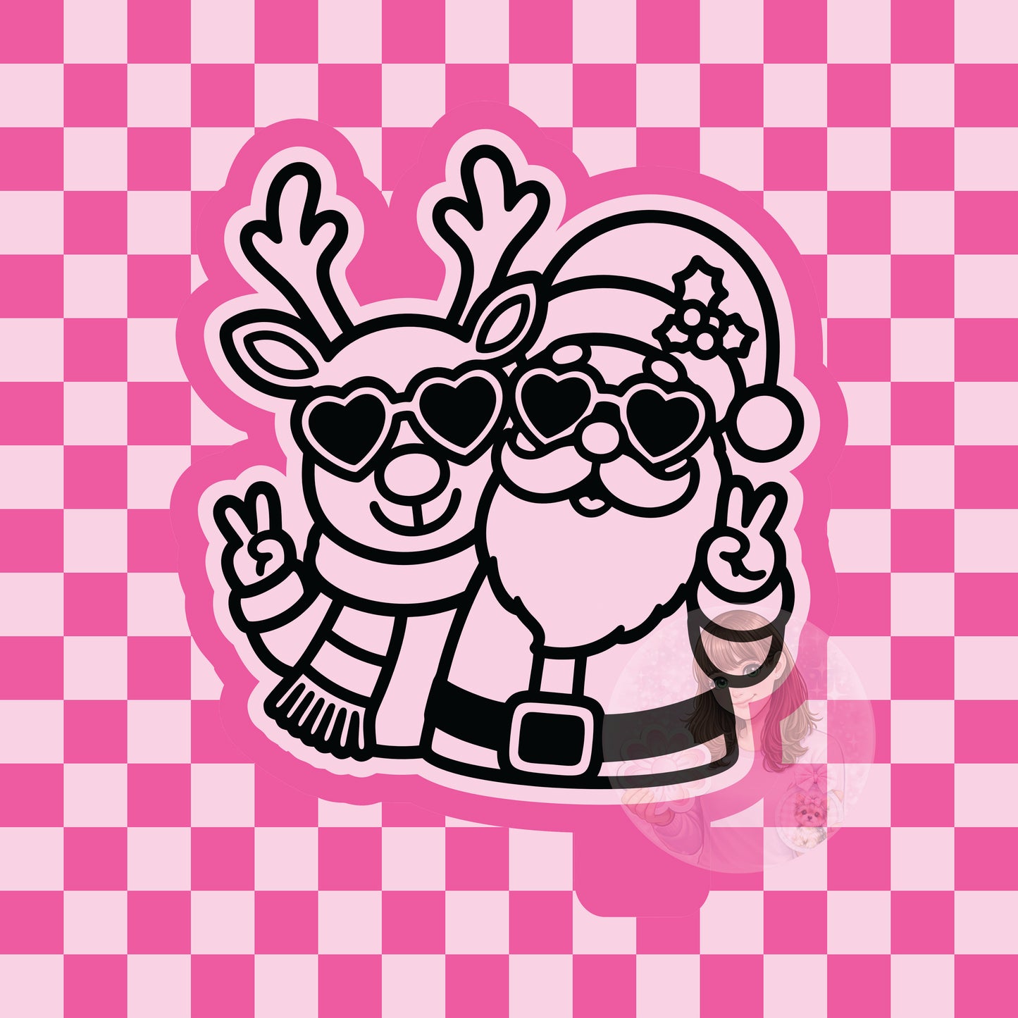 Reindeer and Santa besties silicone freshie mold