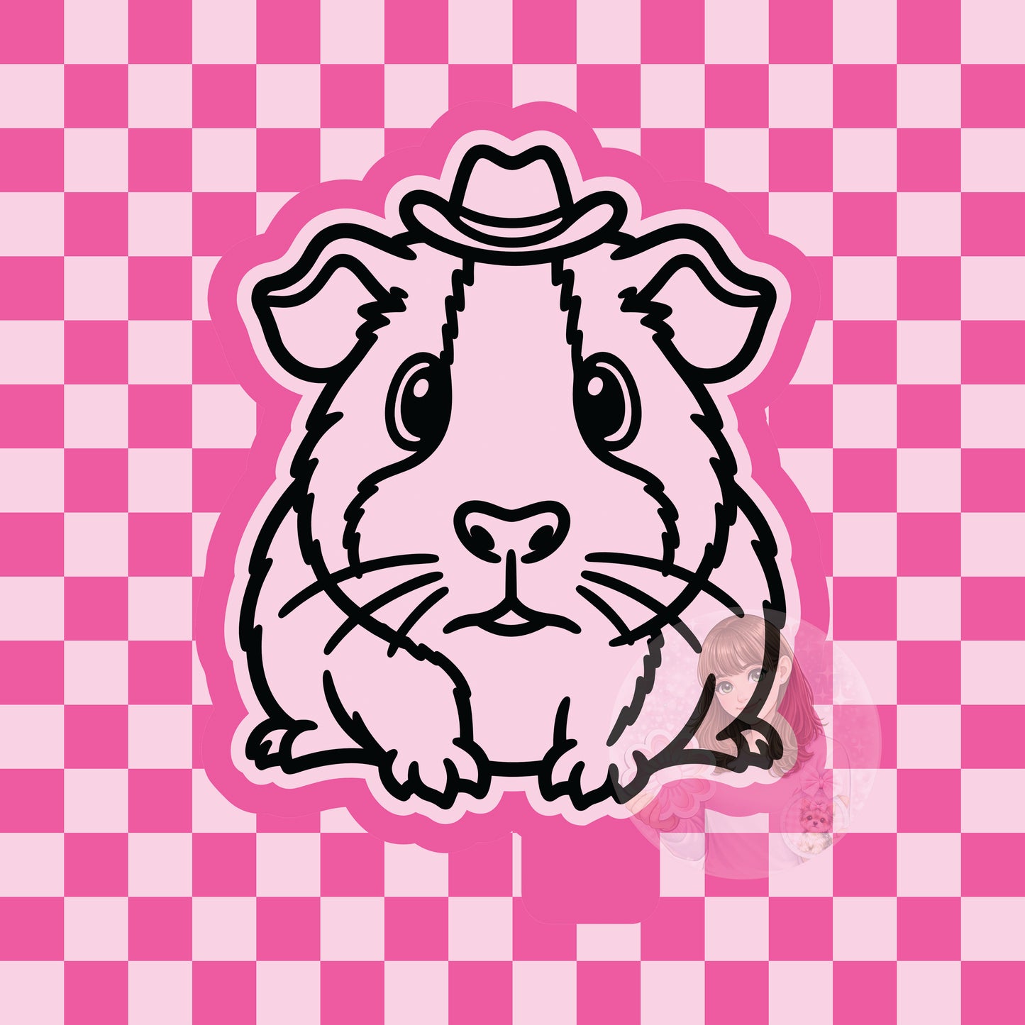 Guinea pig cowboy hat silicone freshie mold