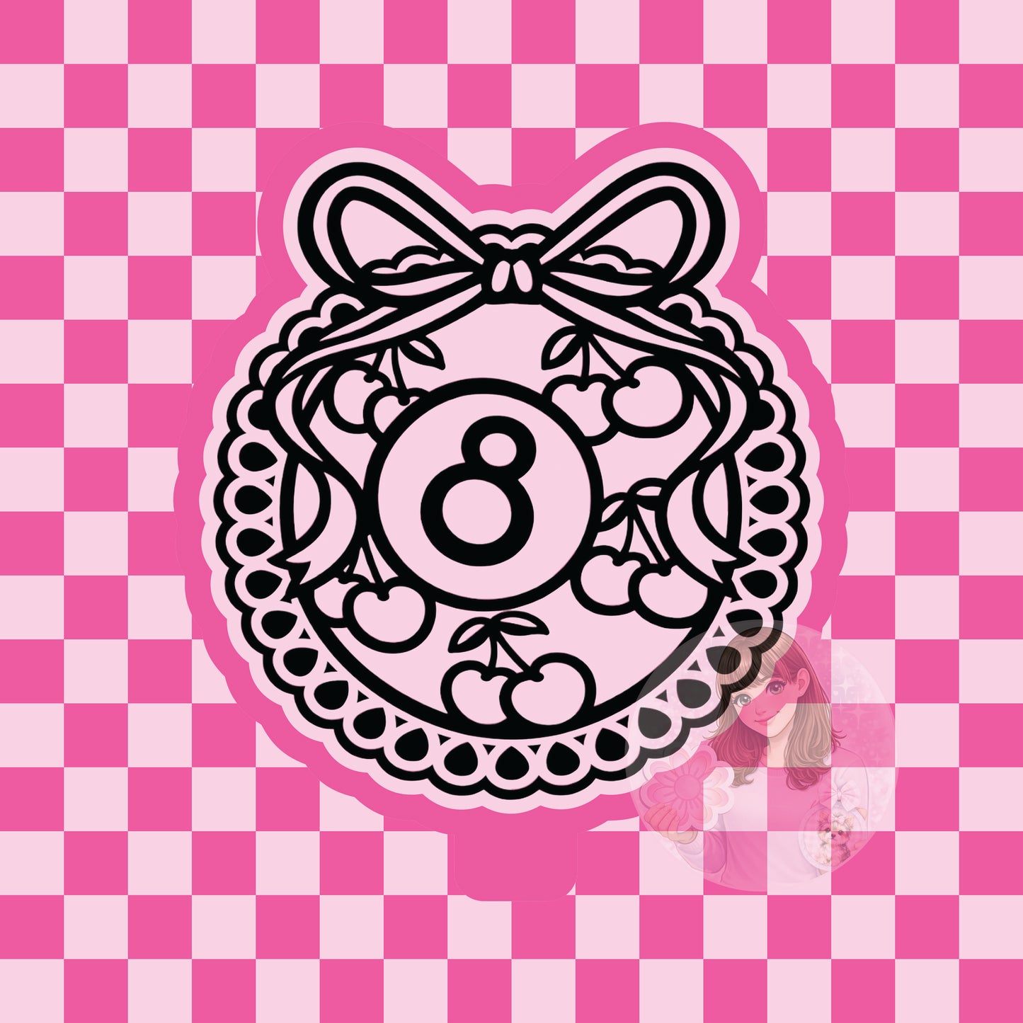 8 ball with scalloped border silicone freshie mold