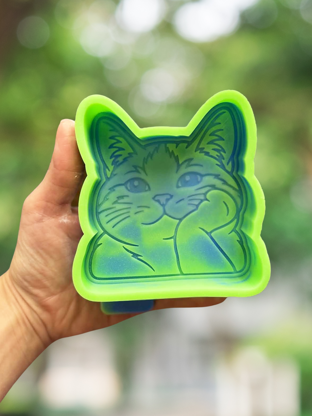 Thinking cat mold - READY TO SHIP