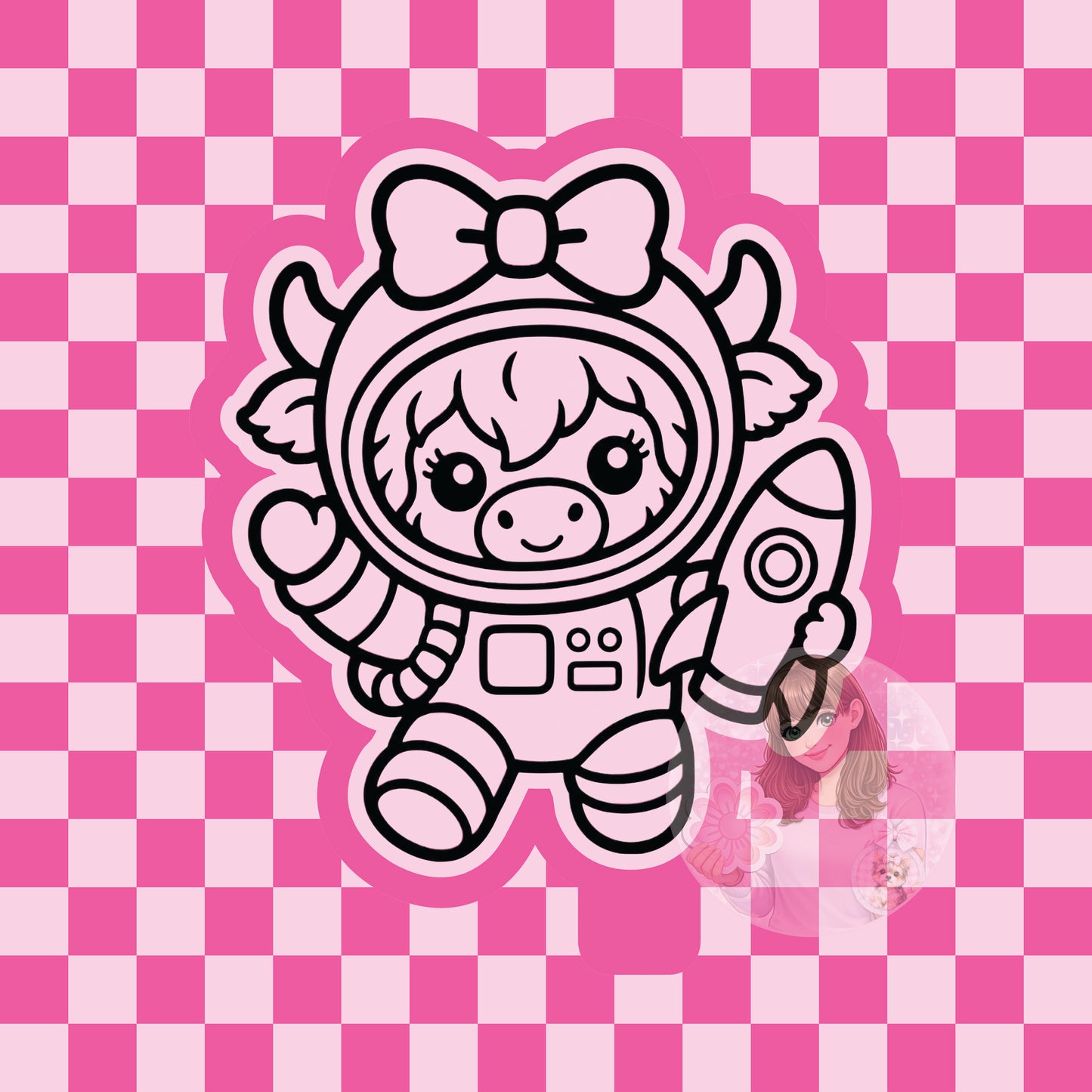 Astronaut highland cow silicone freshie mold