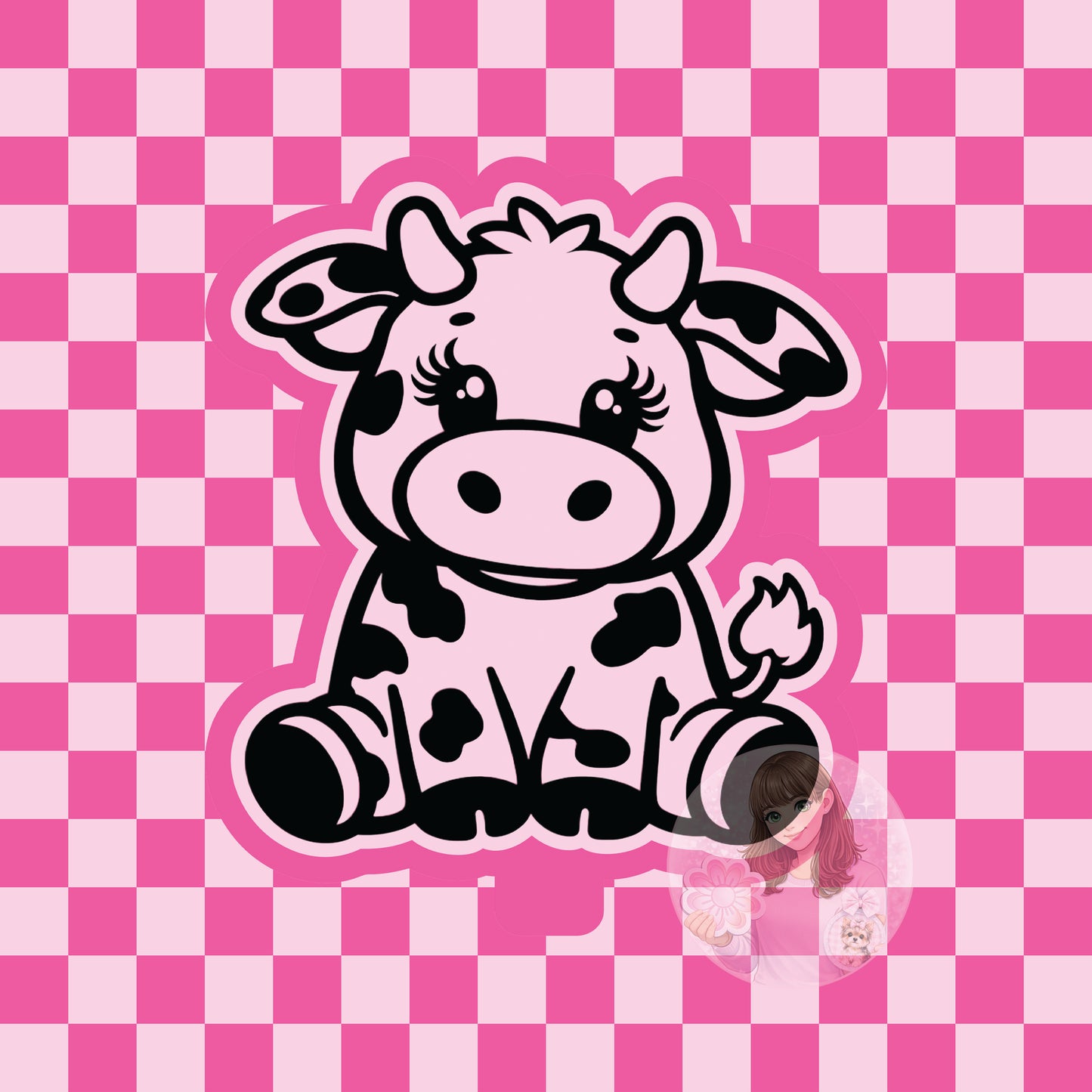 Sitting baby cow silicone freshie mold