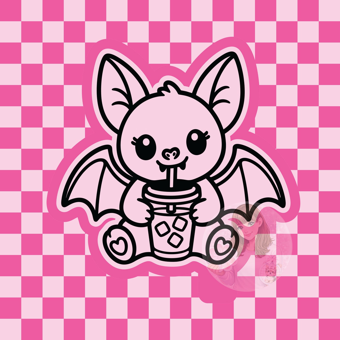 Bat drinking coffee silicone freshie mold