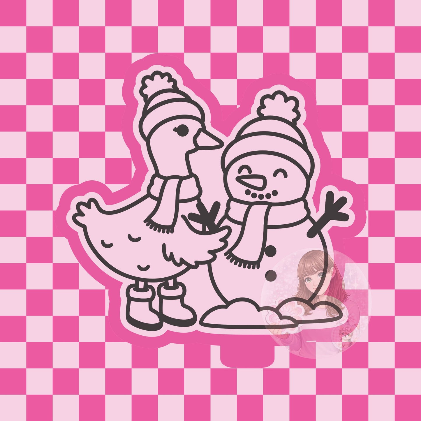 Goose building snowman silicone freshie mold