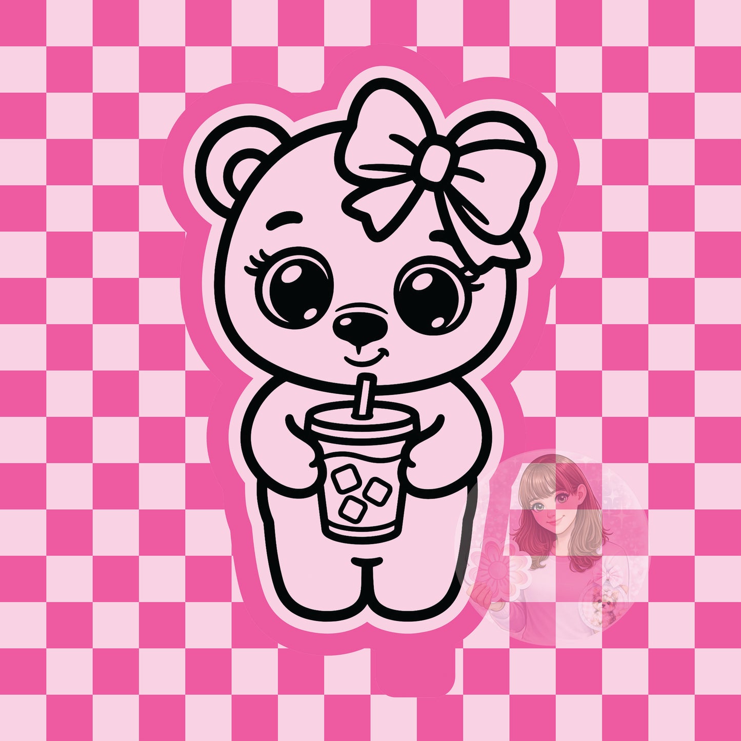 Bear with coffee silicone freshie mold