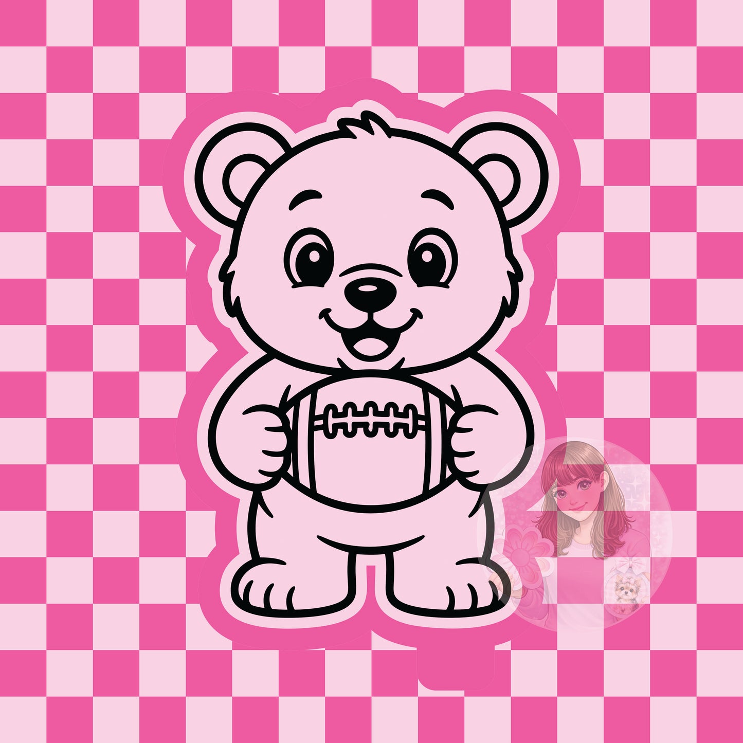 Bear with football silicone freshie mold