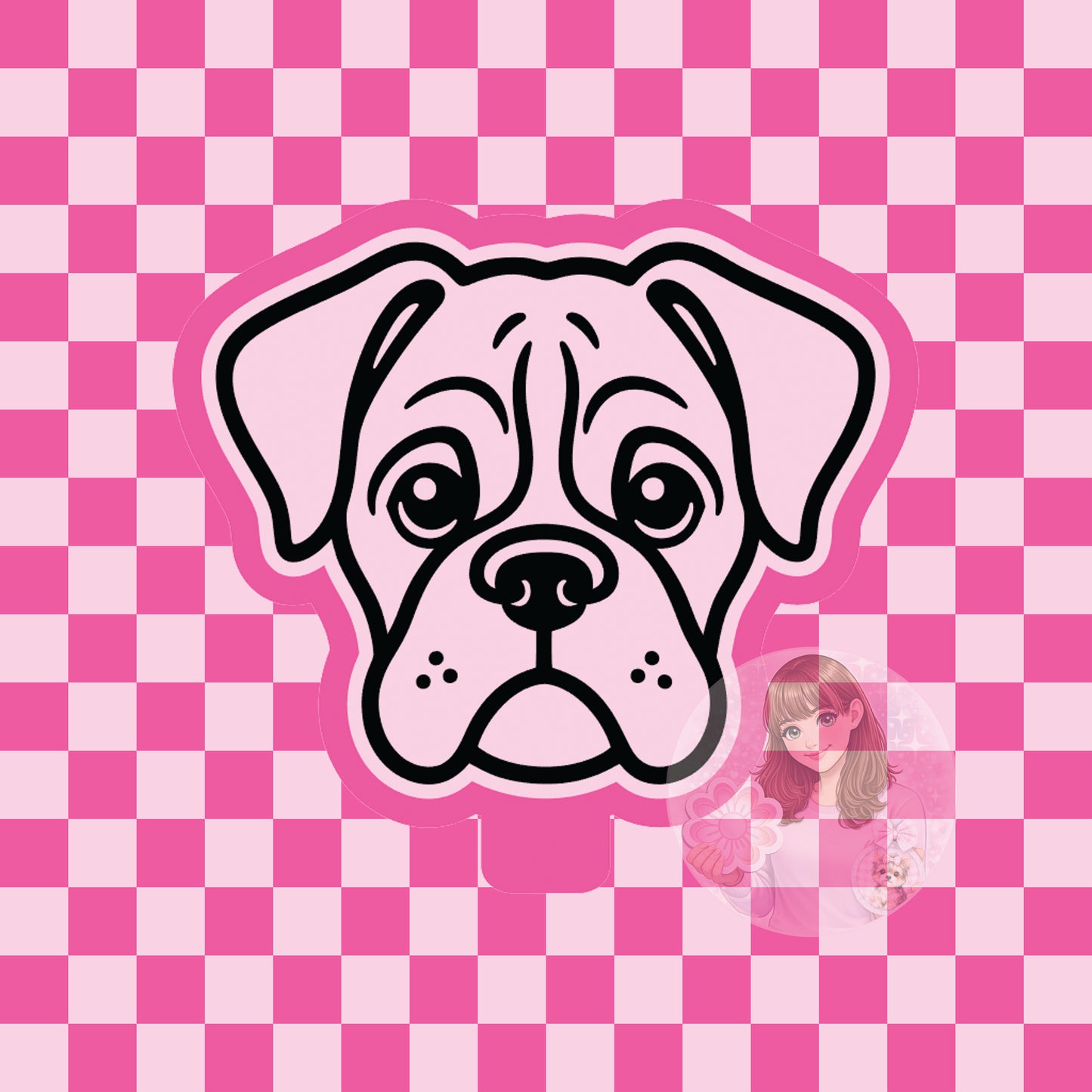 Boxer dog head silicone freshie mold