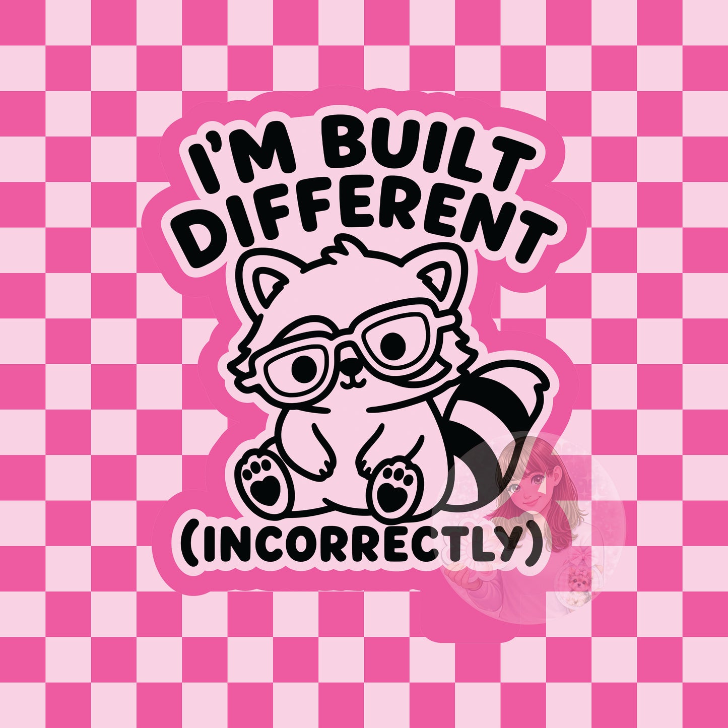 I'm built different raccoon silicone freshie mold
