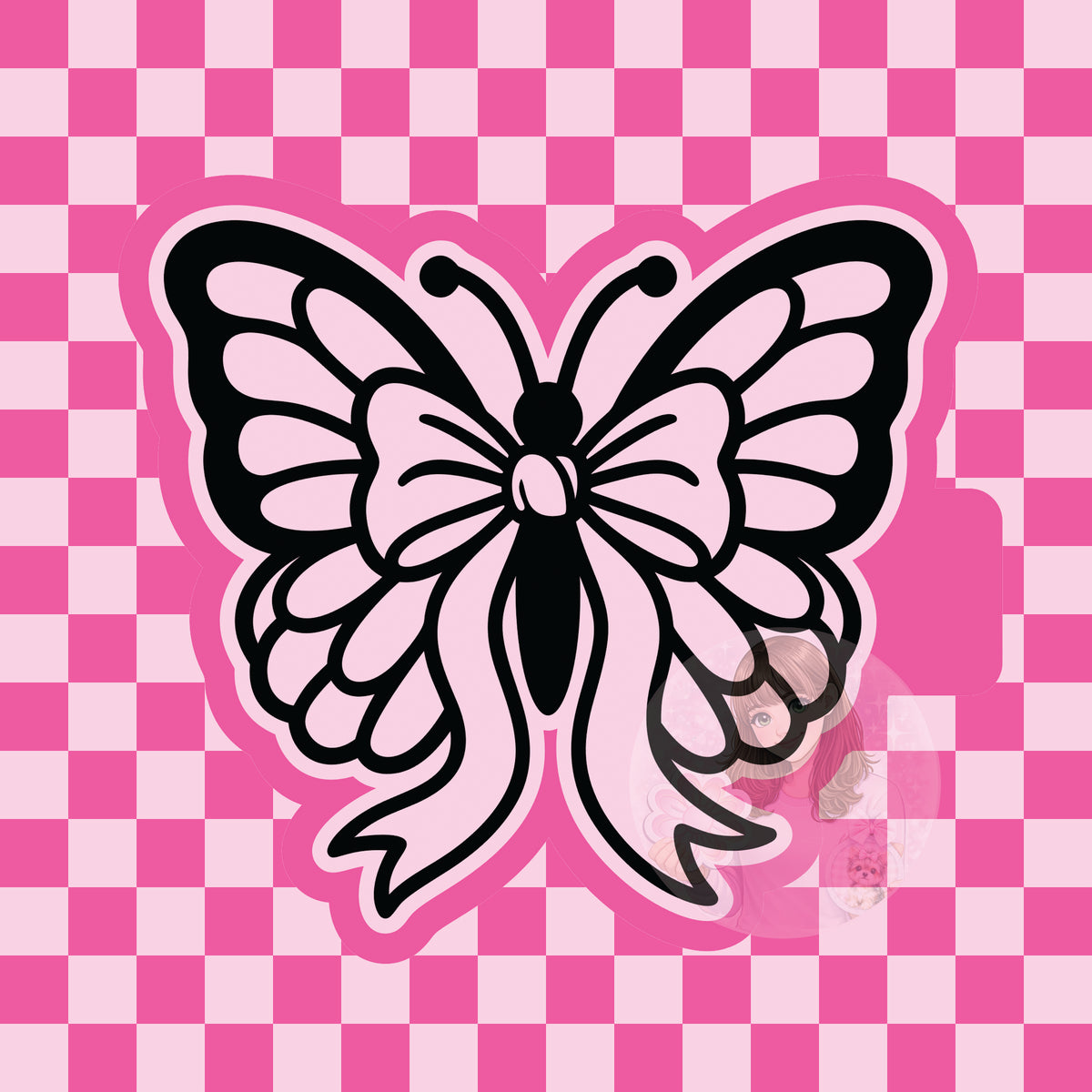 Butterfly with bow silicone freshie mold