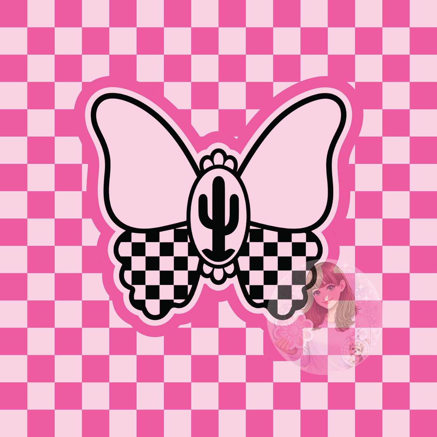 Checkered butterfly cactus silicone freshie mold