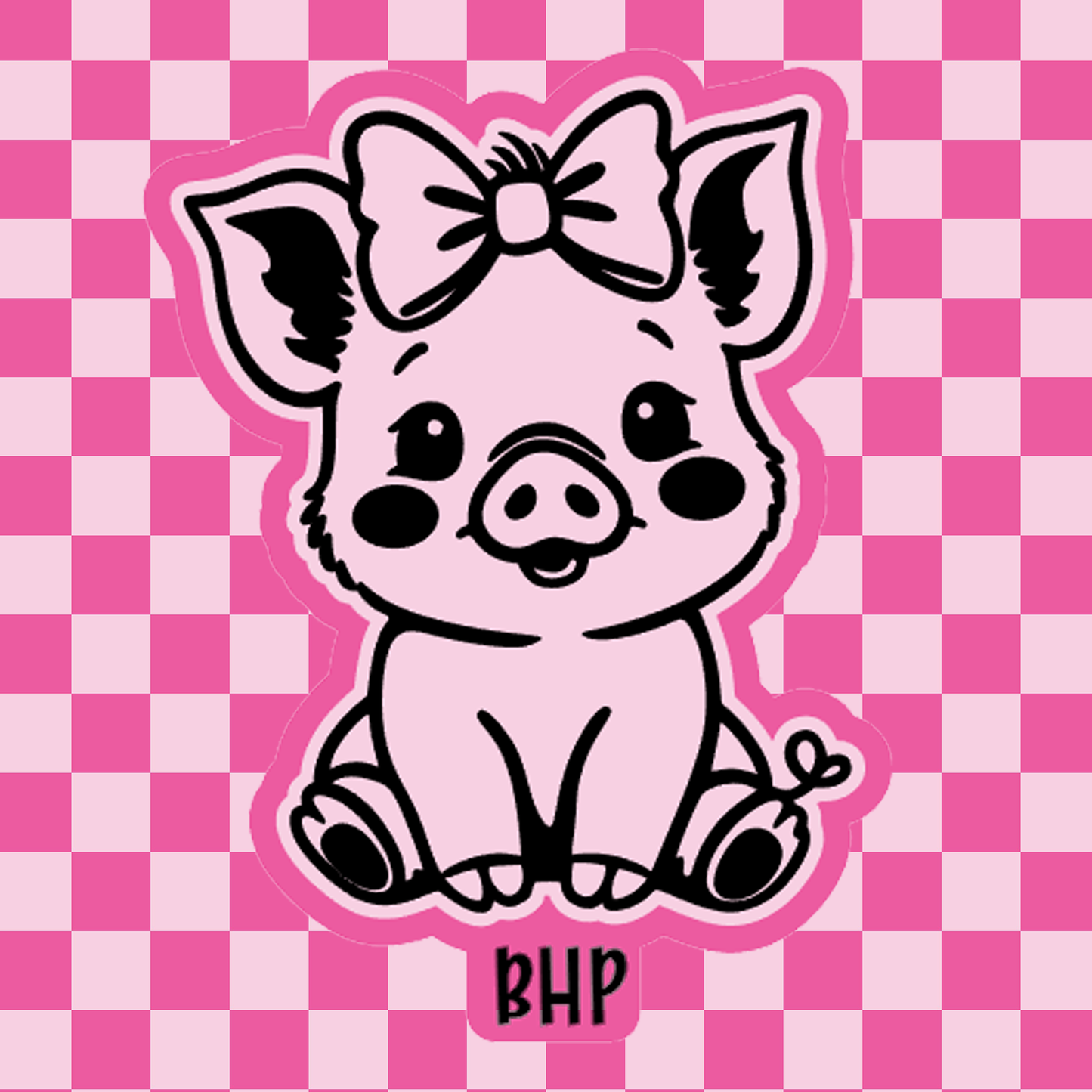 Pig with bow silicone freshie mold