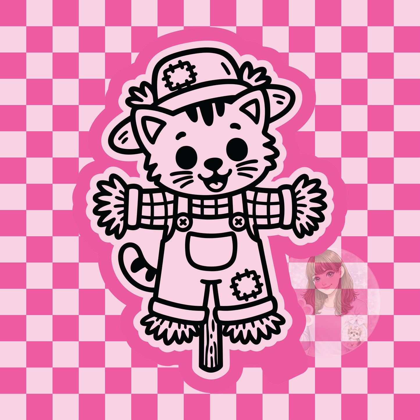 Cat scarecrow silicone freshie mold