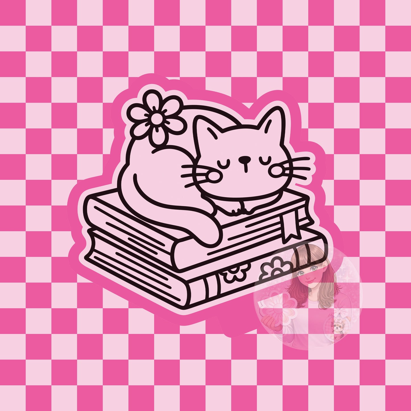 Cat on books silicone freshie mold