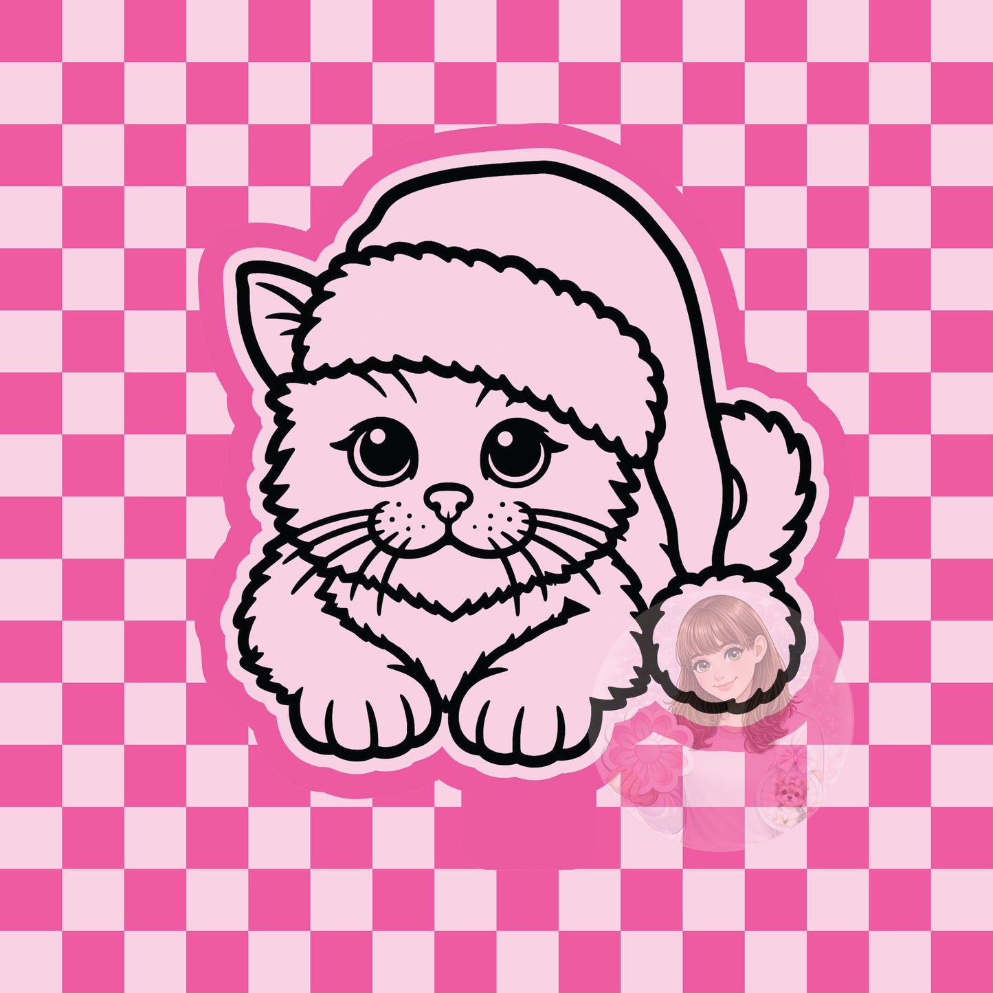 Christmas cat silicone freshie mold