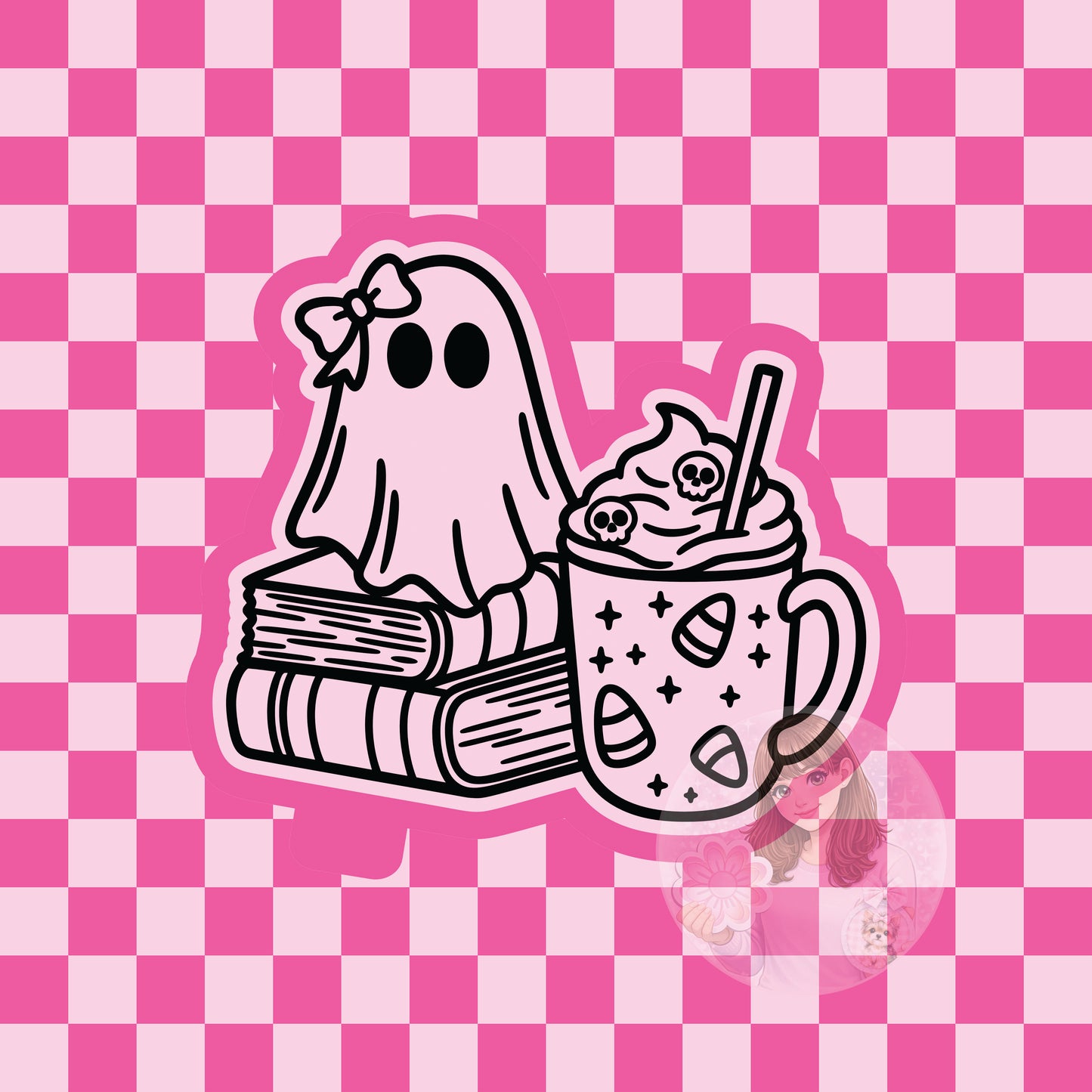 Ghost, books, and coffee silicone freshie mold