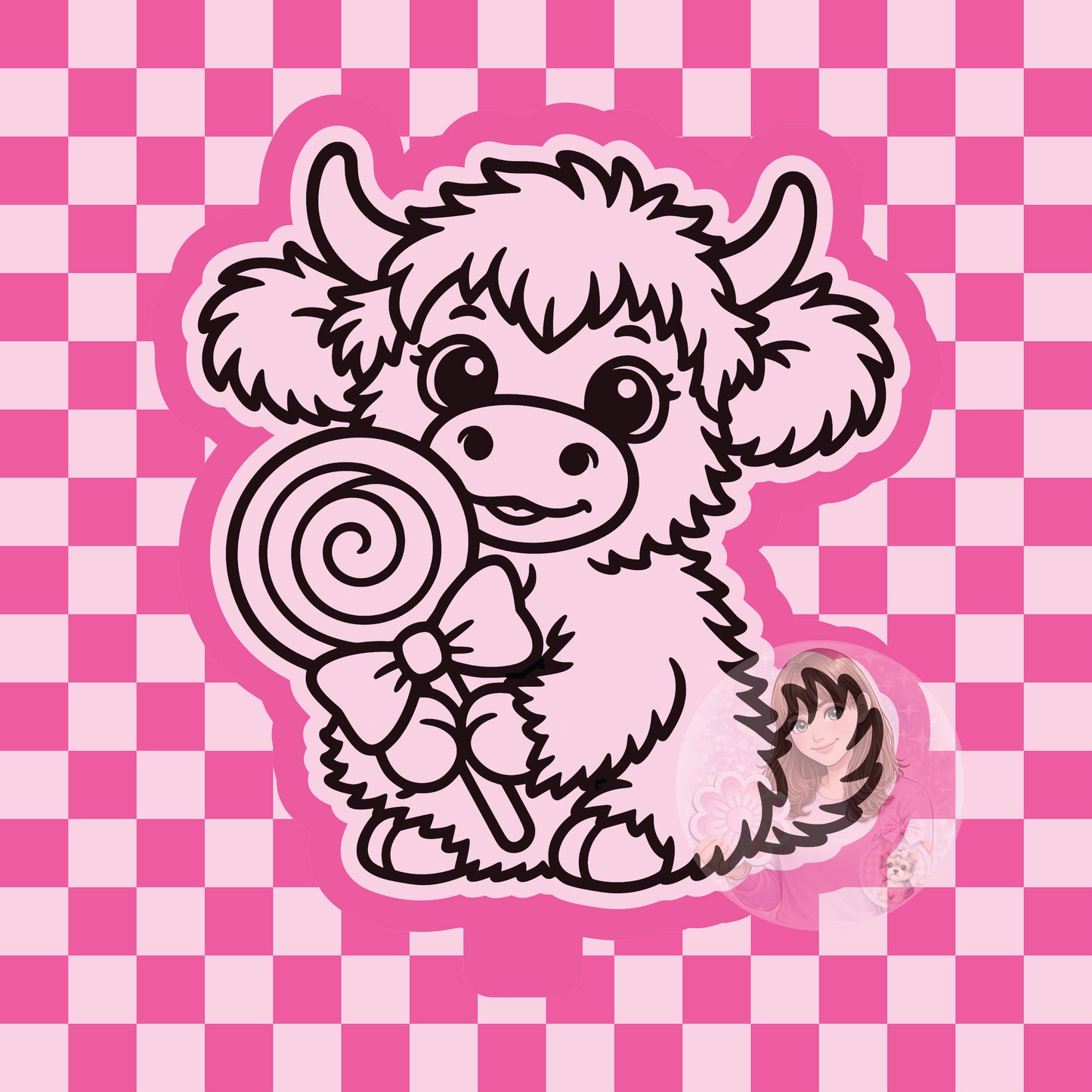 Cow with lollipop silicone freshie mold