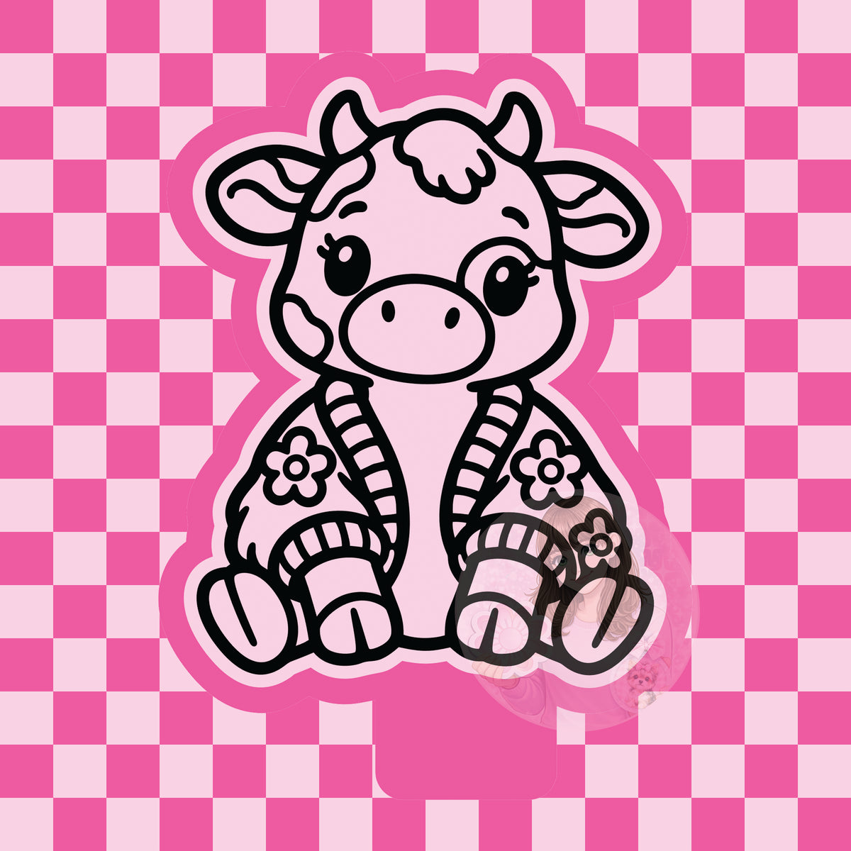 Cow in cardigan silicone freshie mold