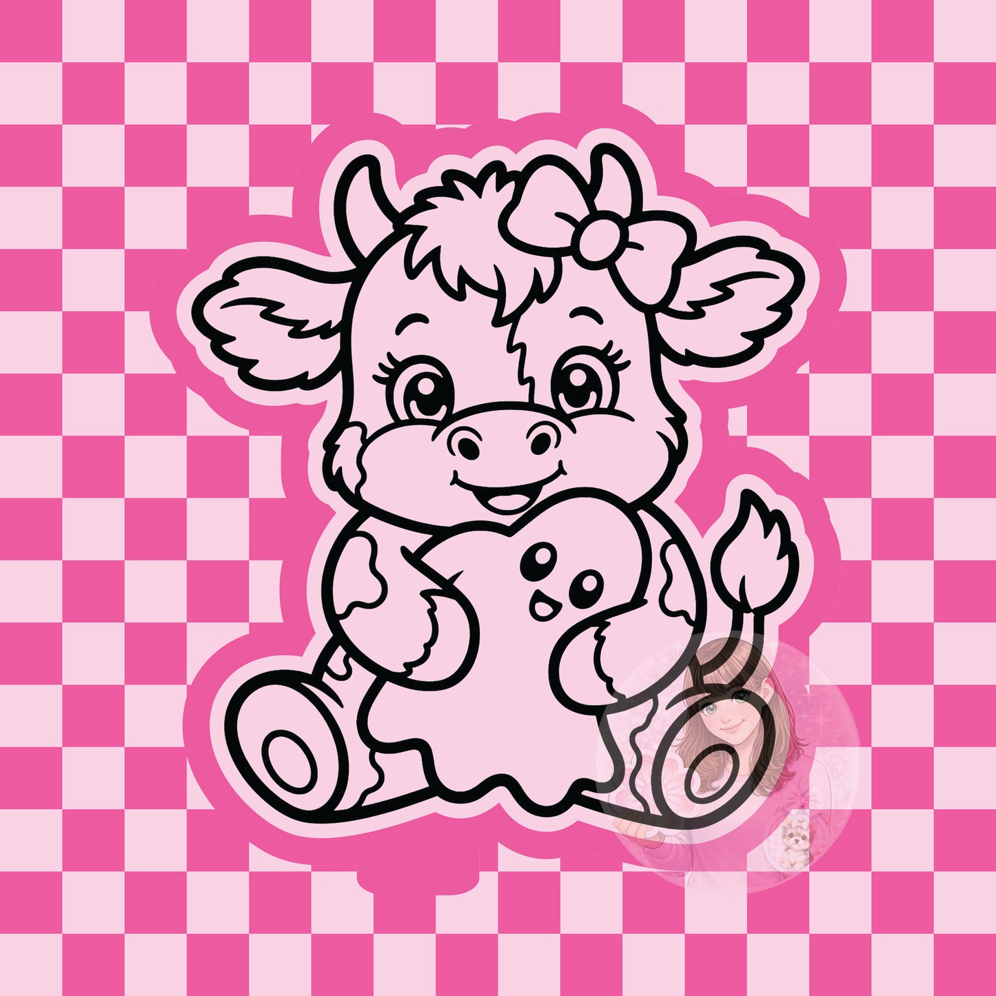 Cow with plush ghost silicone freshie mold