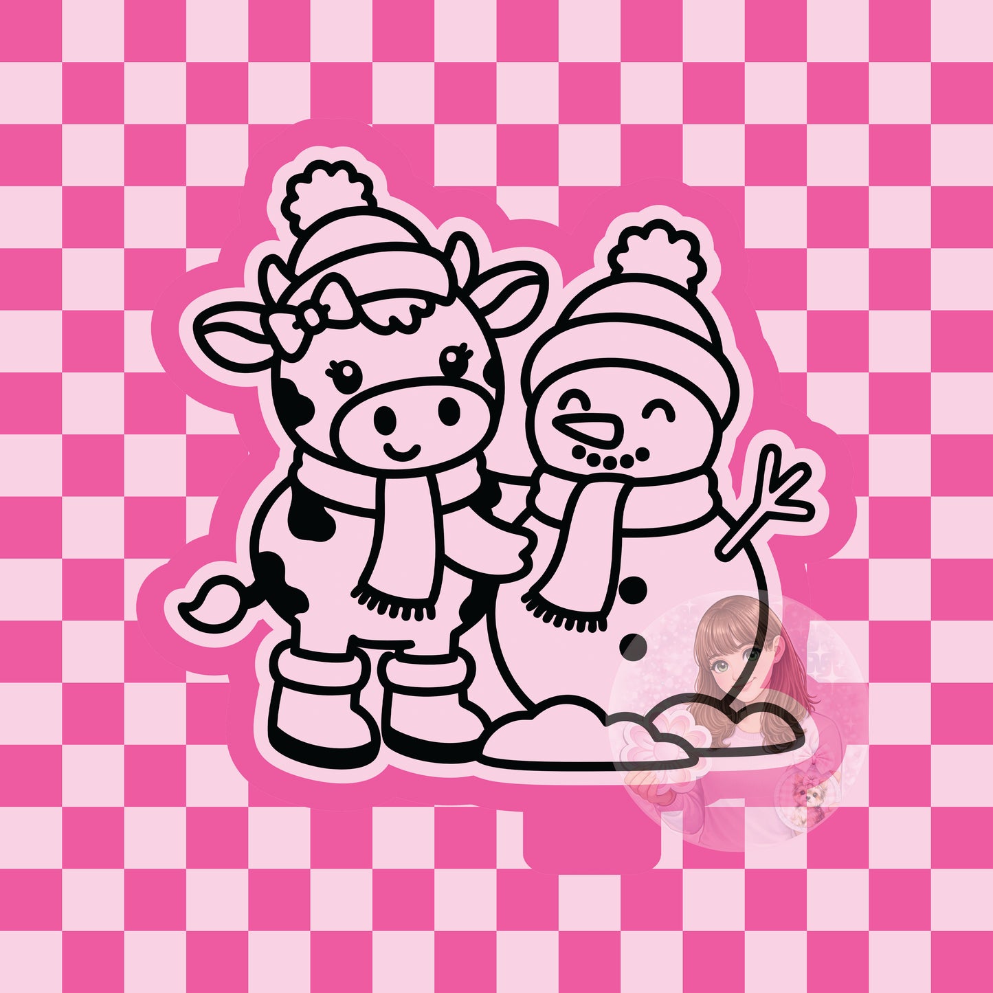 Cow building snowman silicone freshie mold