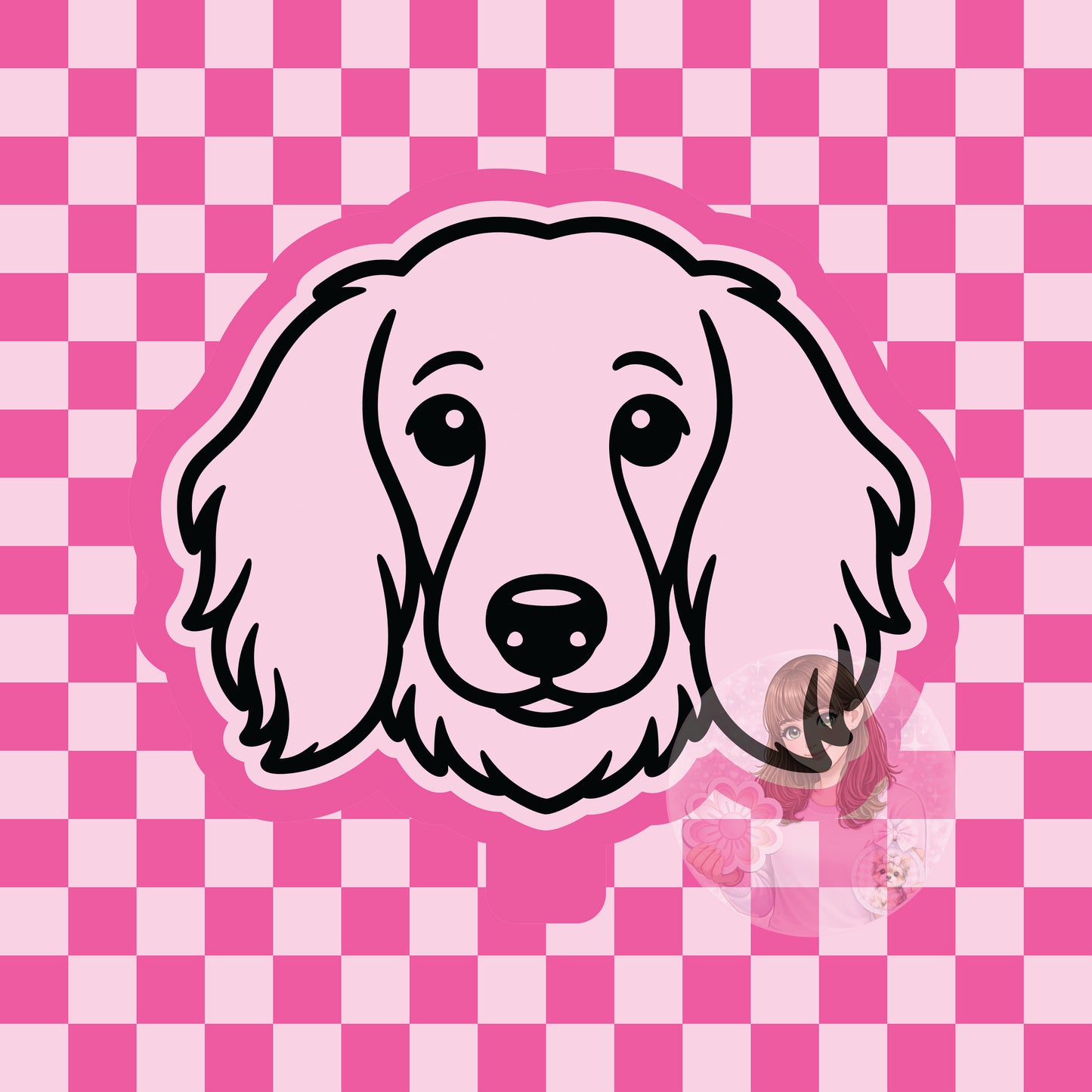 Long haired Dachshund dog head silicone freshie mold