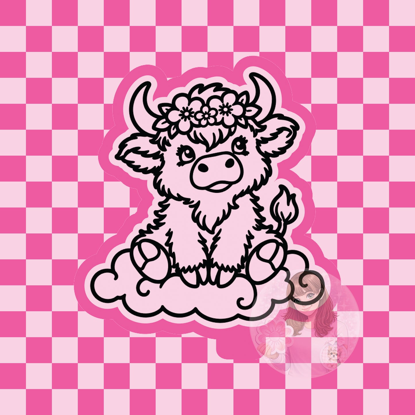 Daydreaming cow silicone freshie mold