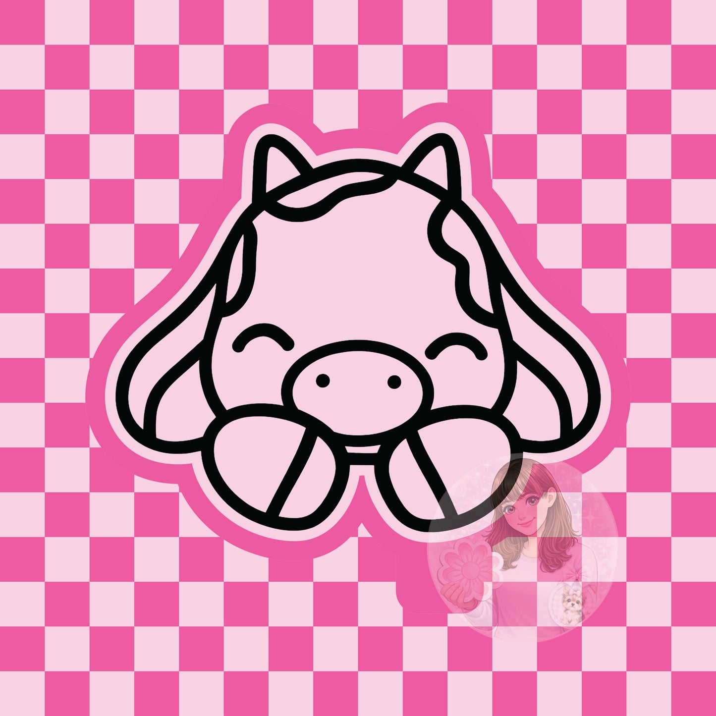 Cute floppy eared cow head silicone freshie mold