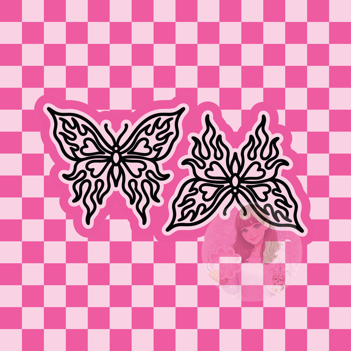 Flame butterfly silicone freshie mold vent clips