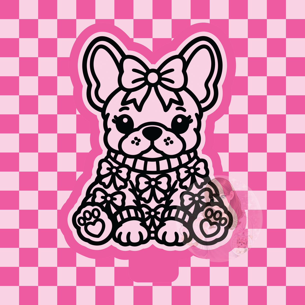 Frenchie with bow sweater silicone mold